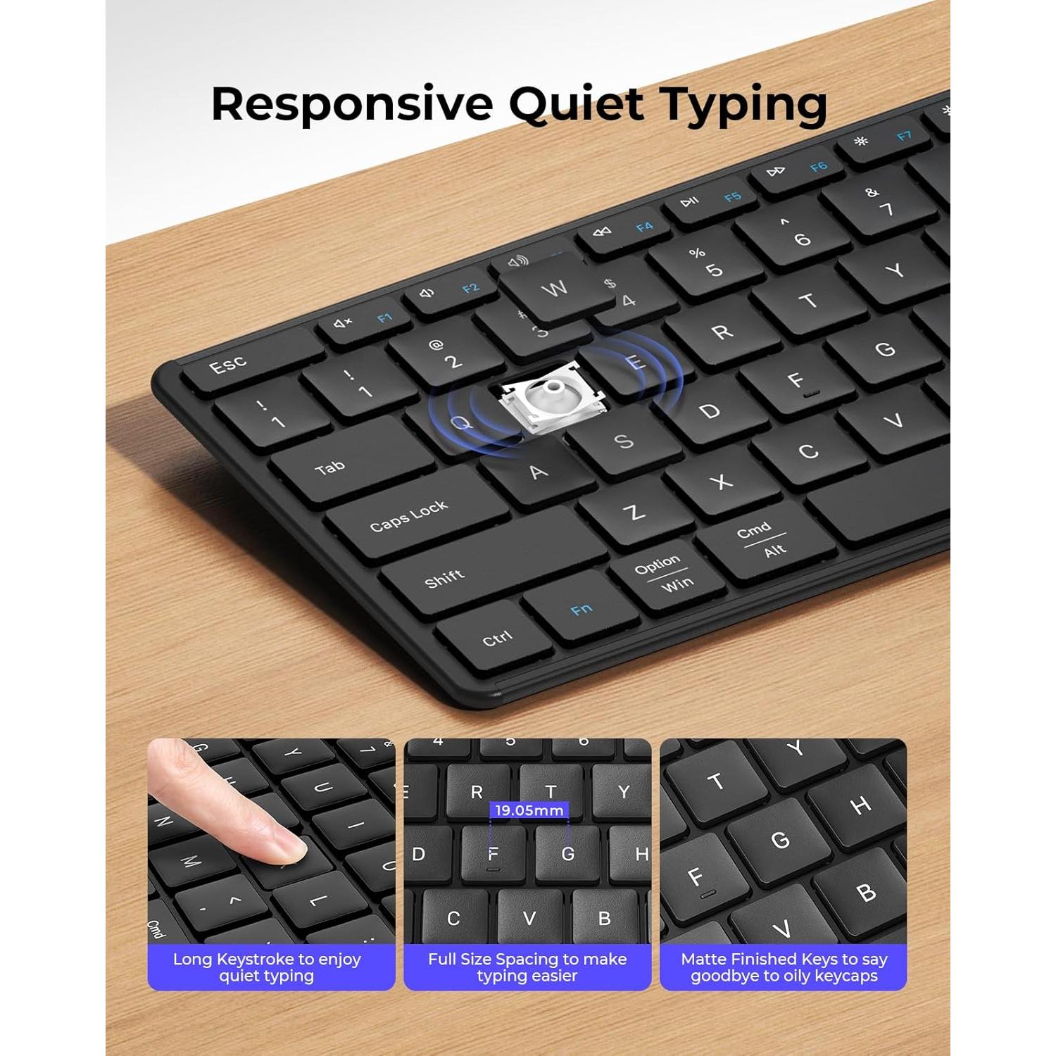 Combo Teclado y Ratón Inalámbrico Seenda SKM64-3 Negro