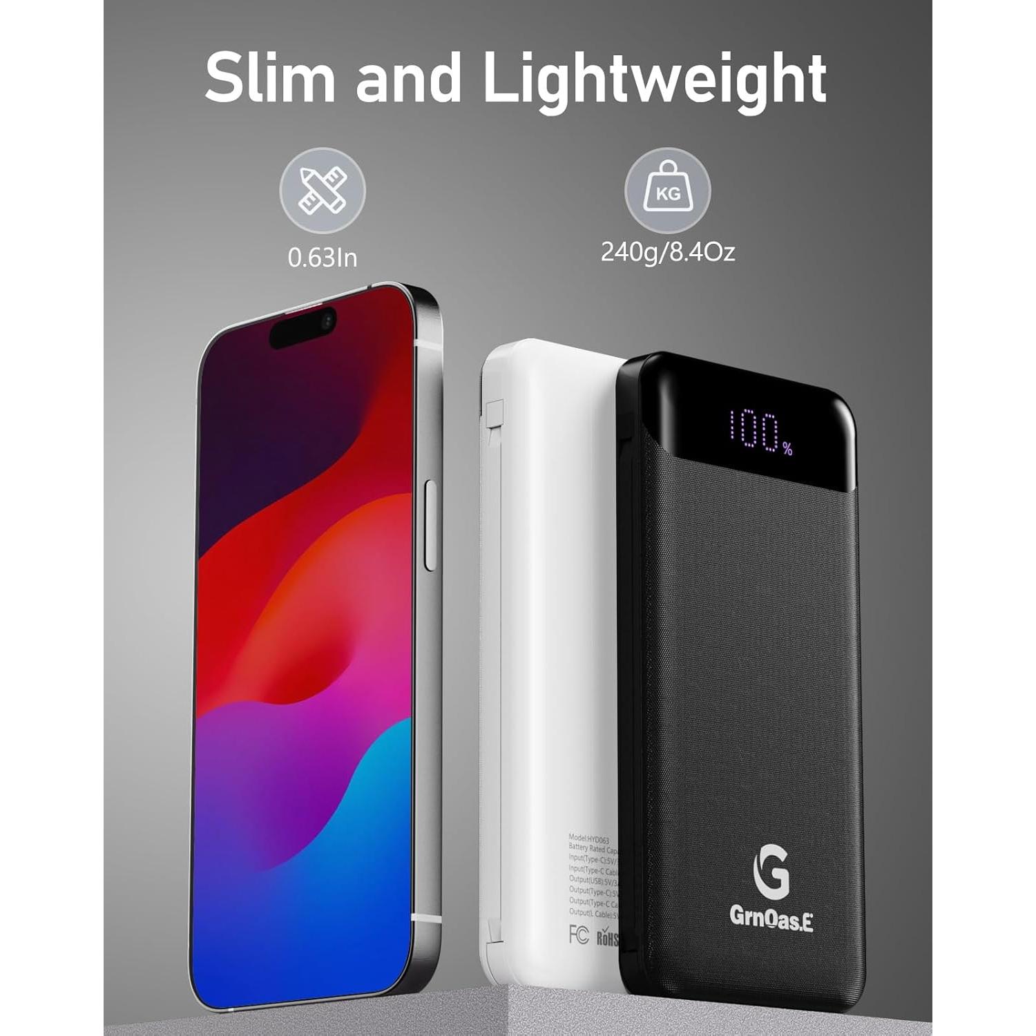 Batería Externa GrnOas.E 10000mAh Cargador Rápido 22.5W