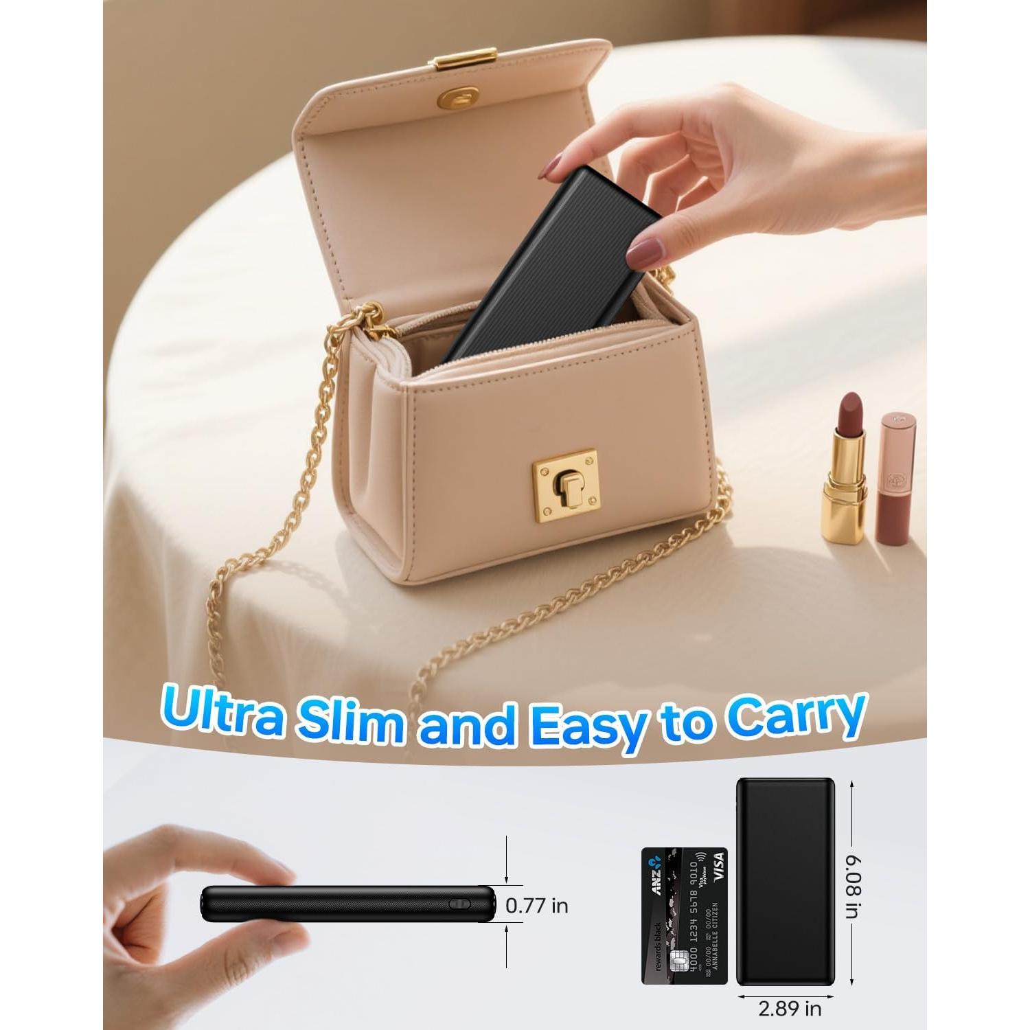 Cargador Portátil ZZI N1 32000mAh Carga Rápida 22.5W Negro