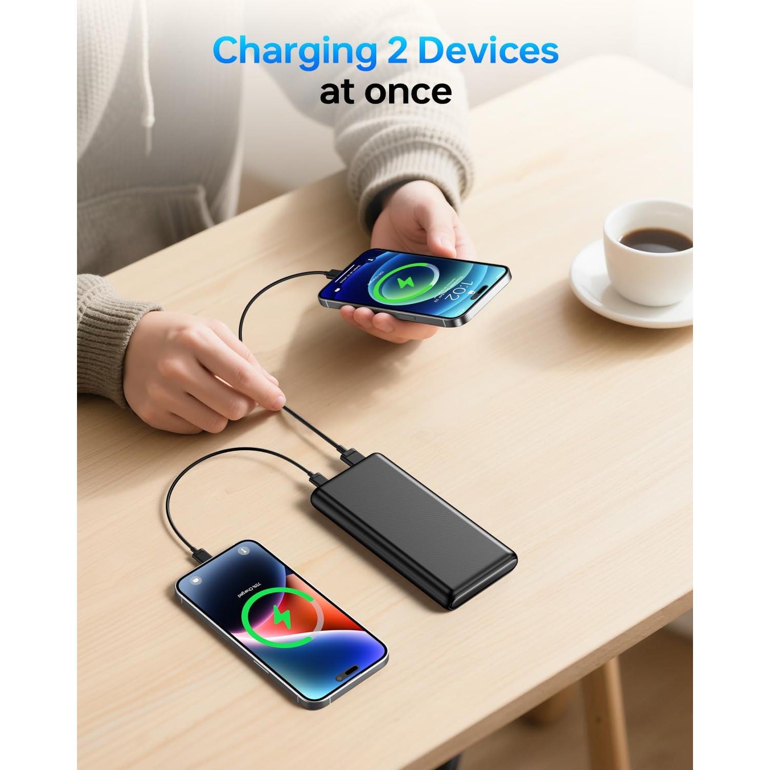 Cargador Portátil ZZI N1 32000mAh Carga Rápida 22.5W Negro