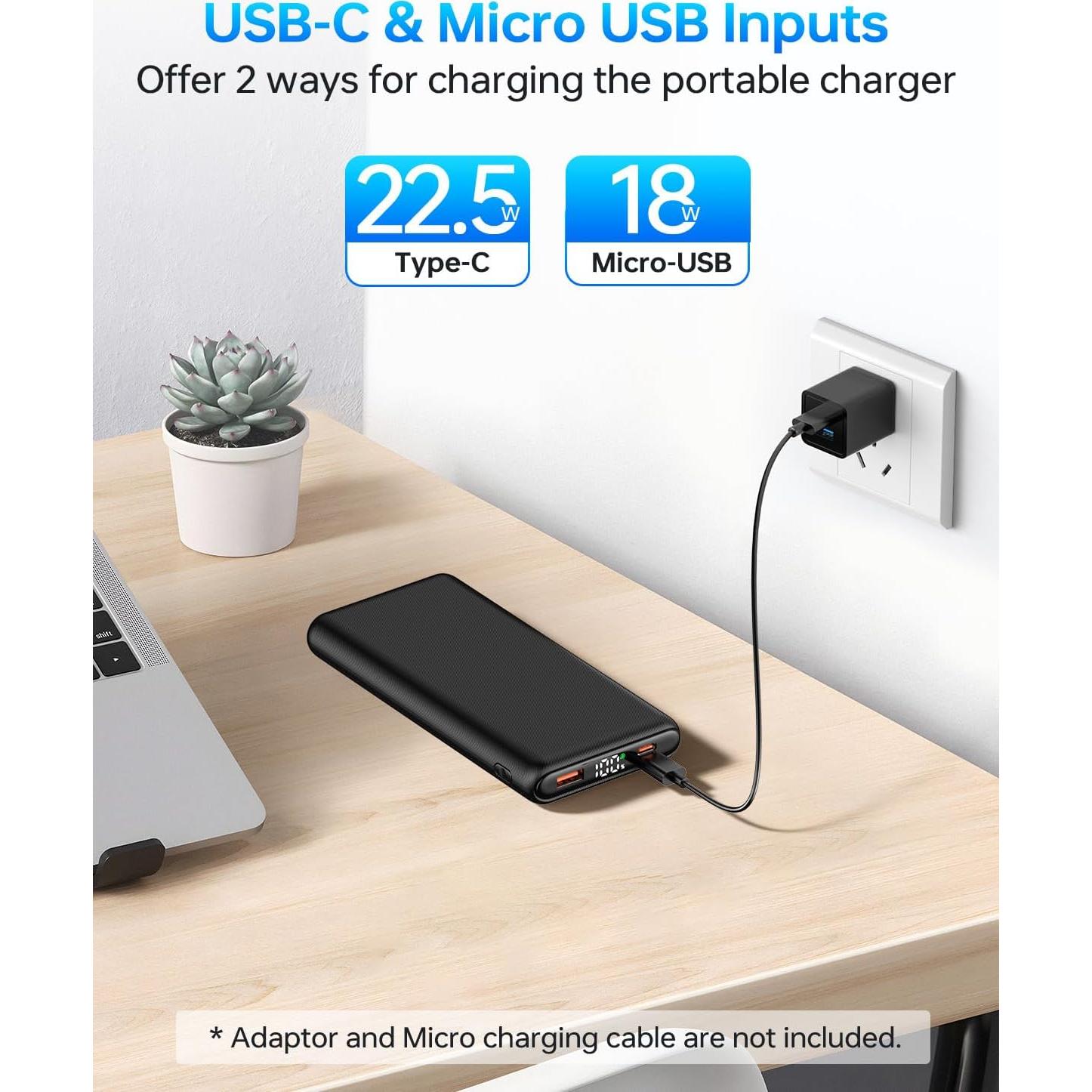 Cargador Portátil ZZI N1 32000mAh Carga Rápida 22.5W Negro