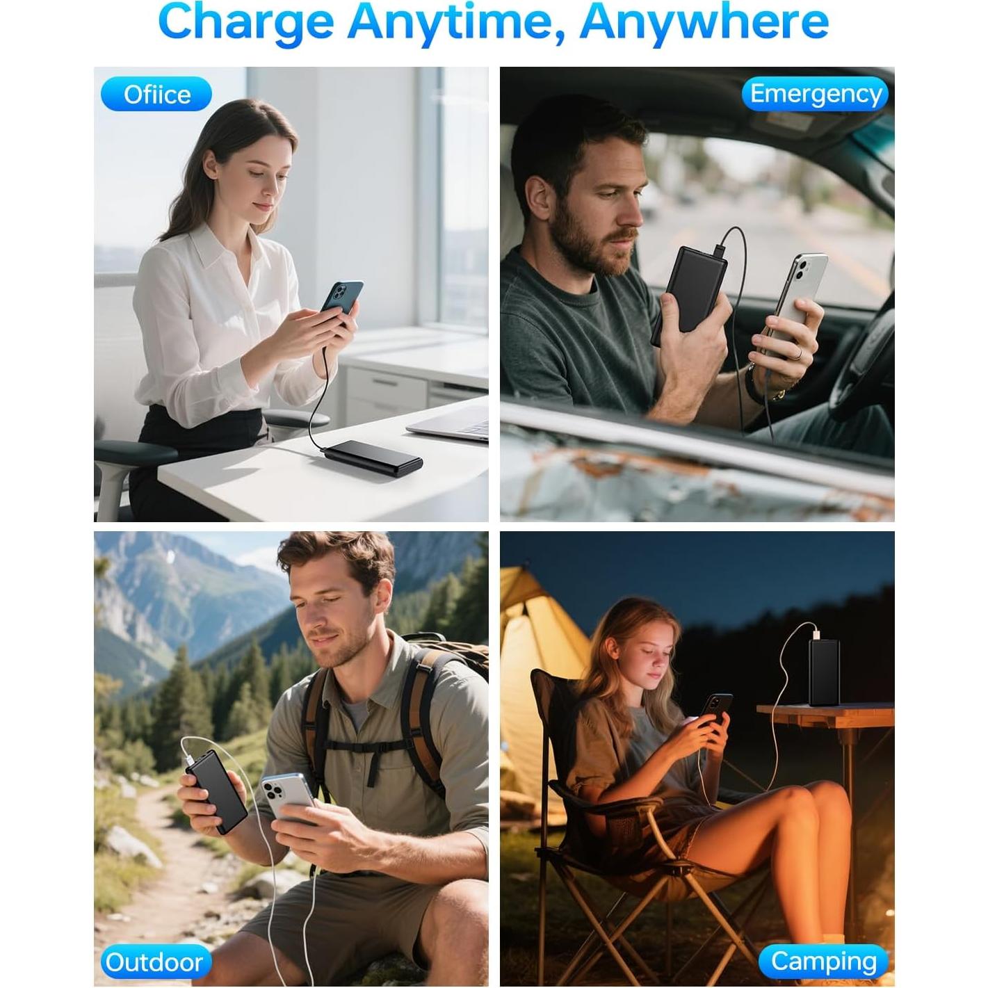 Cargador Portátil ZZI N1 32000mAh Carga Rápida 22.5W Negro