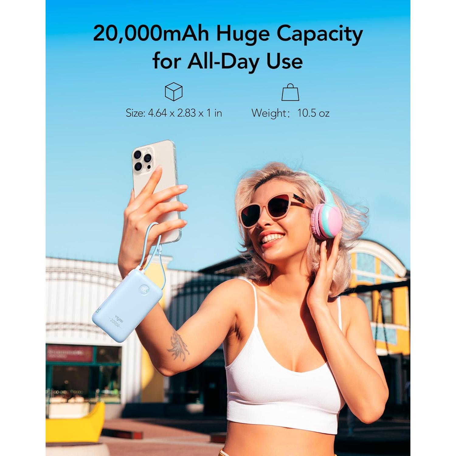 Cargador Portátil 20000mAh 30W Rápido USB-C y Lightning