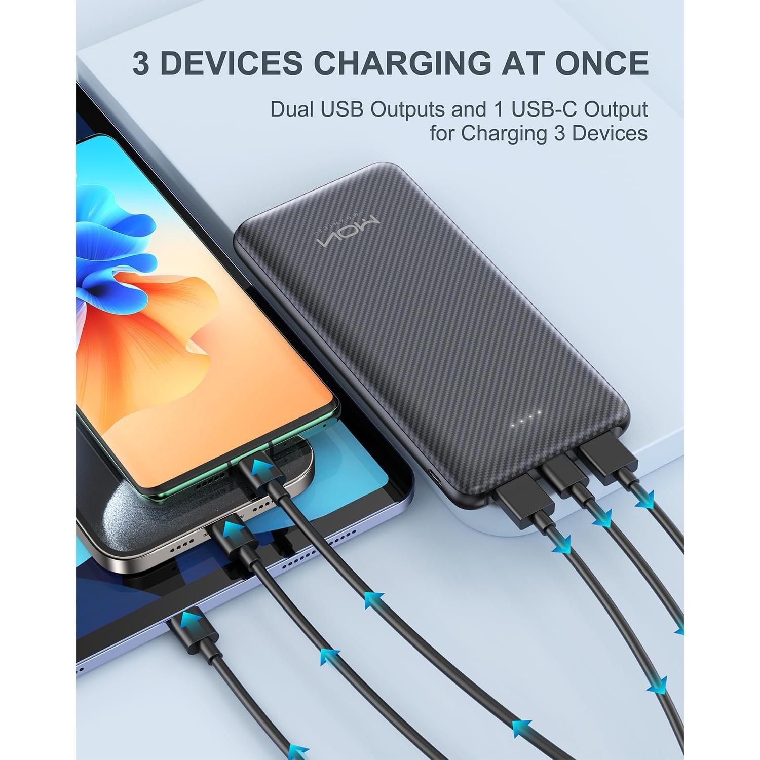 Cargador Portátil MOXNICE N001 10000mAh USB-C Slim Negro