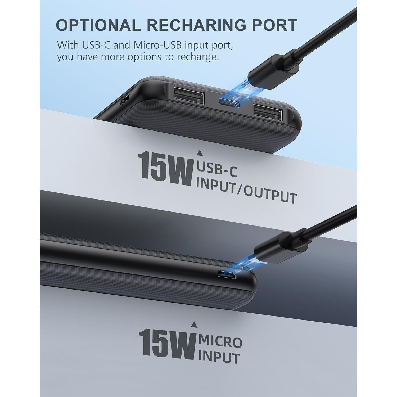 Cargador Portátil MOXNICE N001 10000mAh USB-C Slim Negro