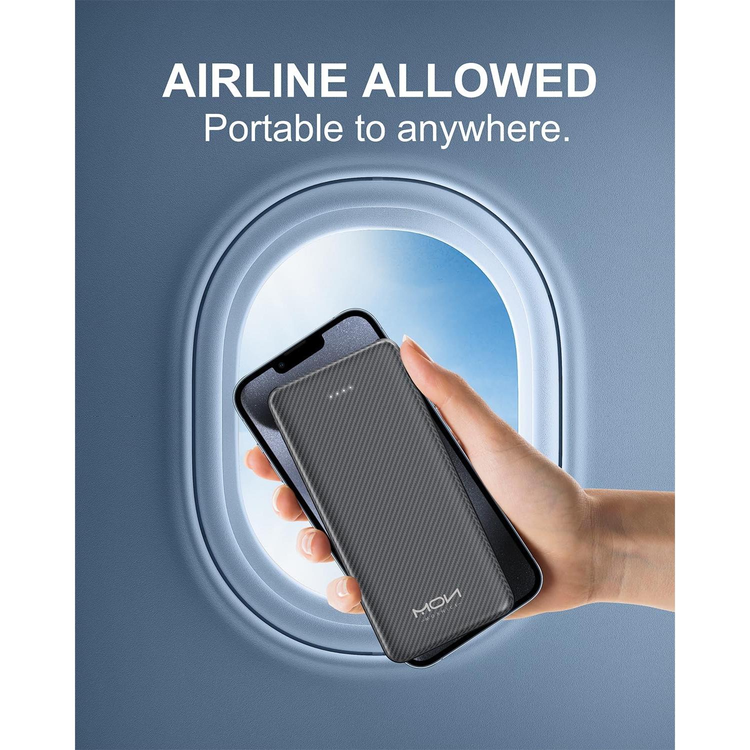 Cargador Portátil MOXNICE N001 10000mAh USB-C Slim Negro