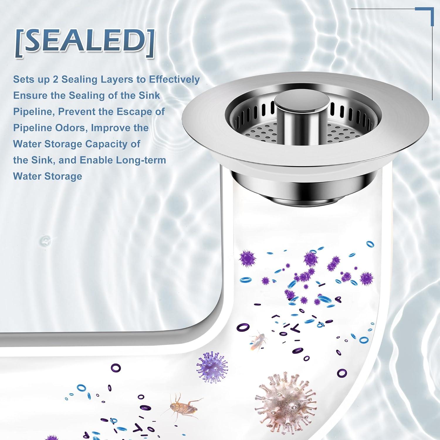 Colador de desagüe 3 en 1 Buowinixi acero inoxidable 304