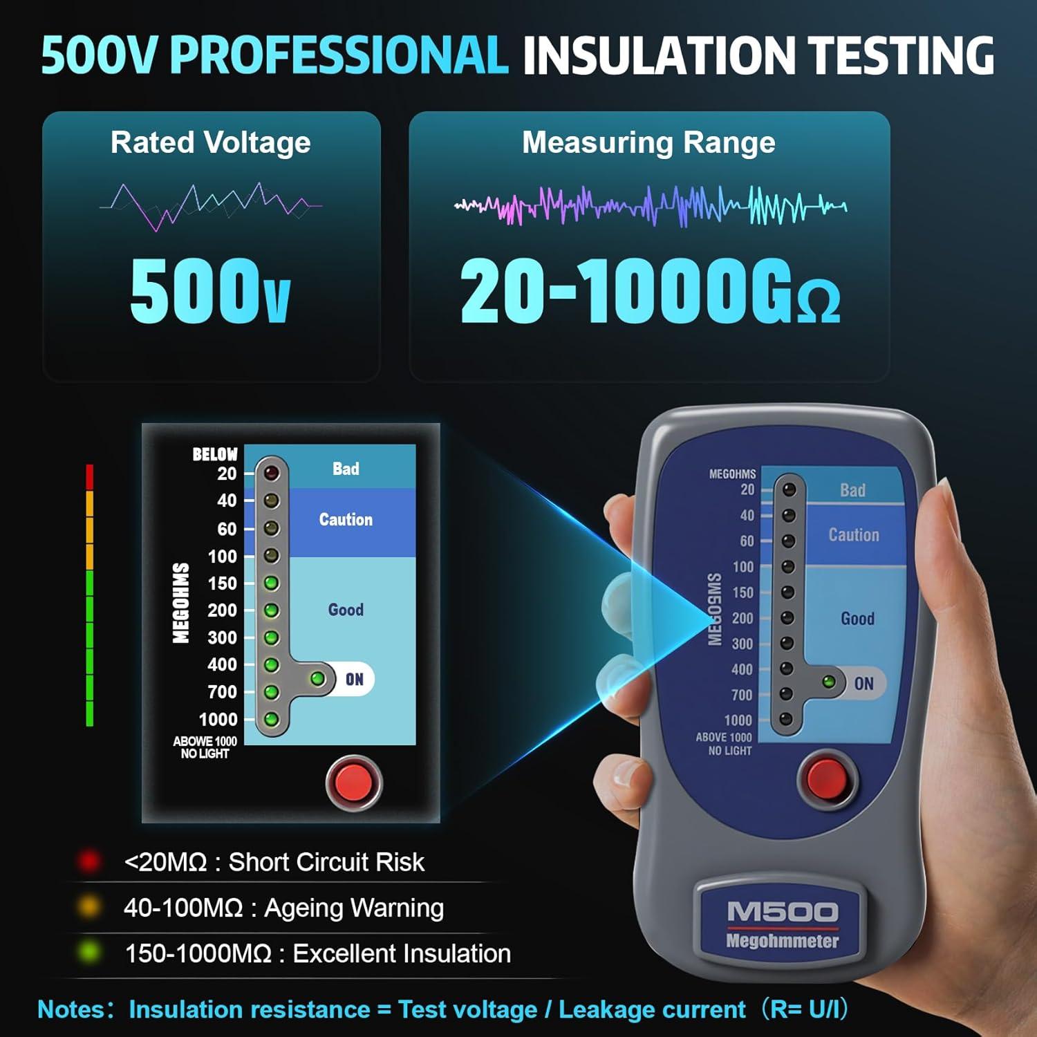Megóhmetro YUKGAMS M500 500V para Prueba de Aislamiento