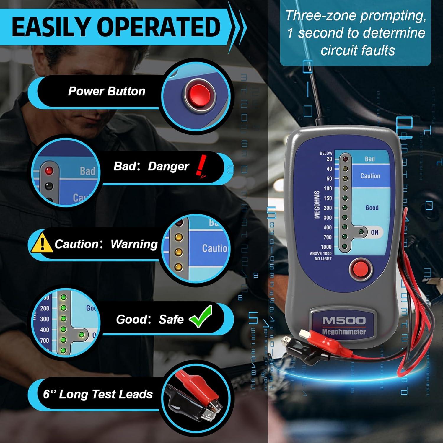 Megóhmetro YUKGAMS M500 500V para Prueba de Aislamiento