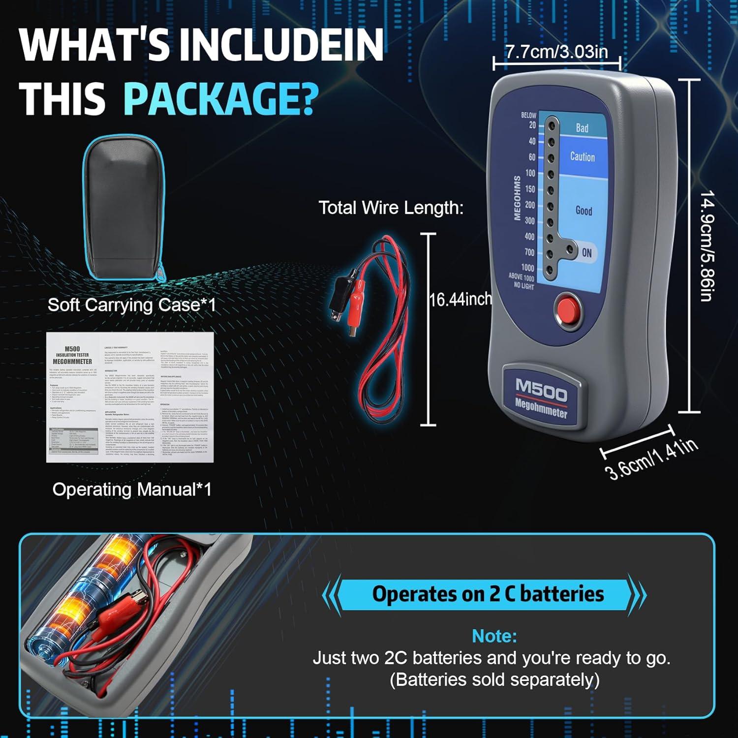 Megóhmetro YUKGAMS M500 500V para Prueba de Aislamiento