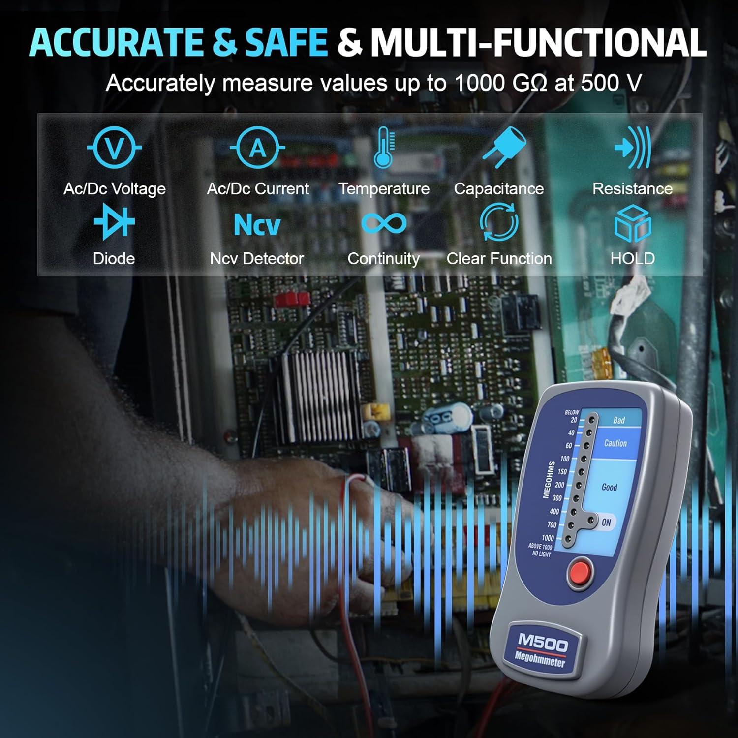 Megóhmetro YUKGAMS M500 500V para Prueba de Aislamiento