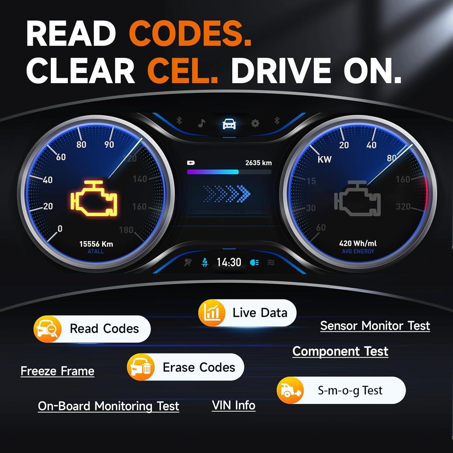 Escáner OBD2 y Probador de Batería FOXWELL NT301 Plus 12V