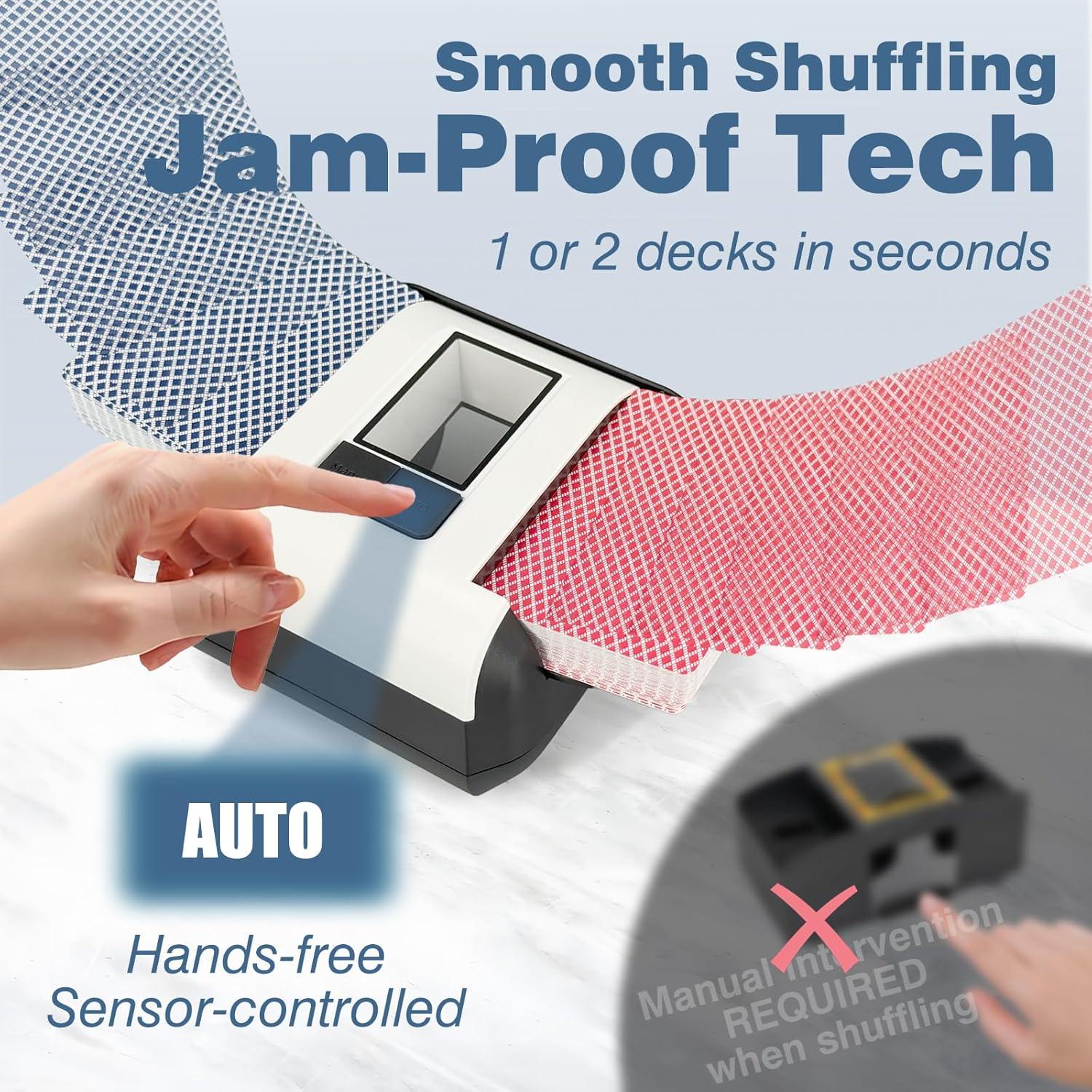 Barajador Automático LuxeVoy Negro, 1-2 Barajas, Silencioso