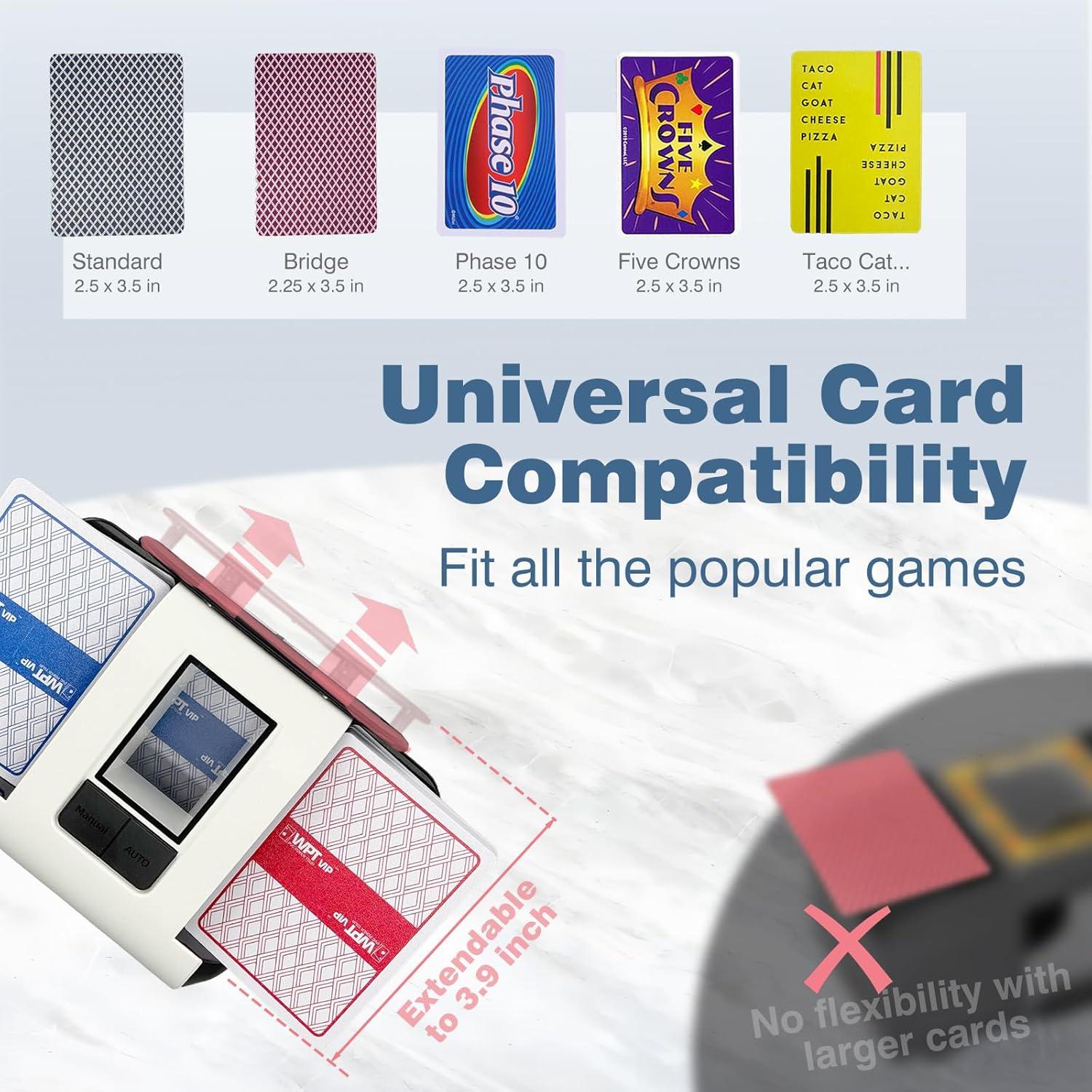 Barajador Automático LuxeVoy Negro, 1-2 Barajas, Silencioso