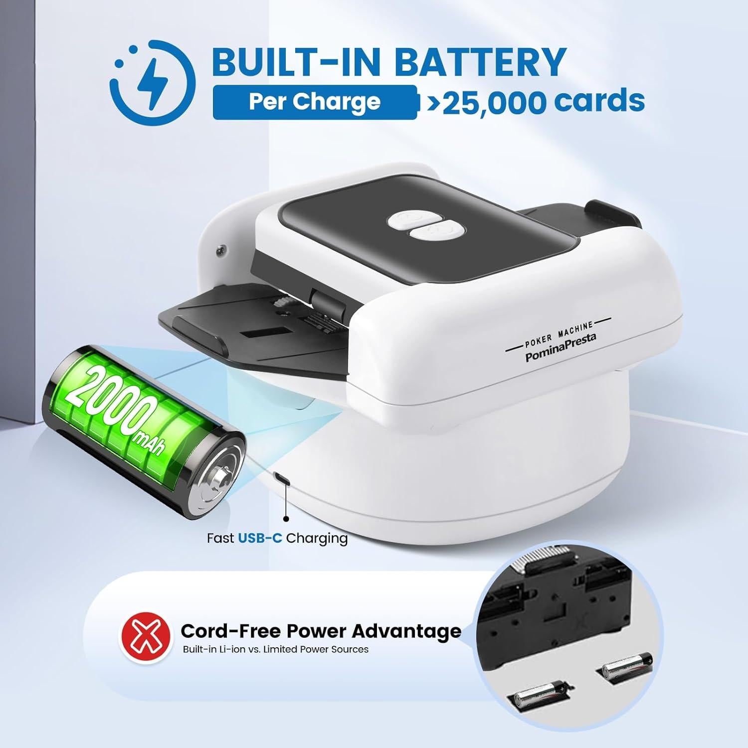 Barajador Automático Recargable PominaPresta TX666 - Dual USB-C