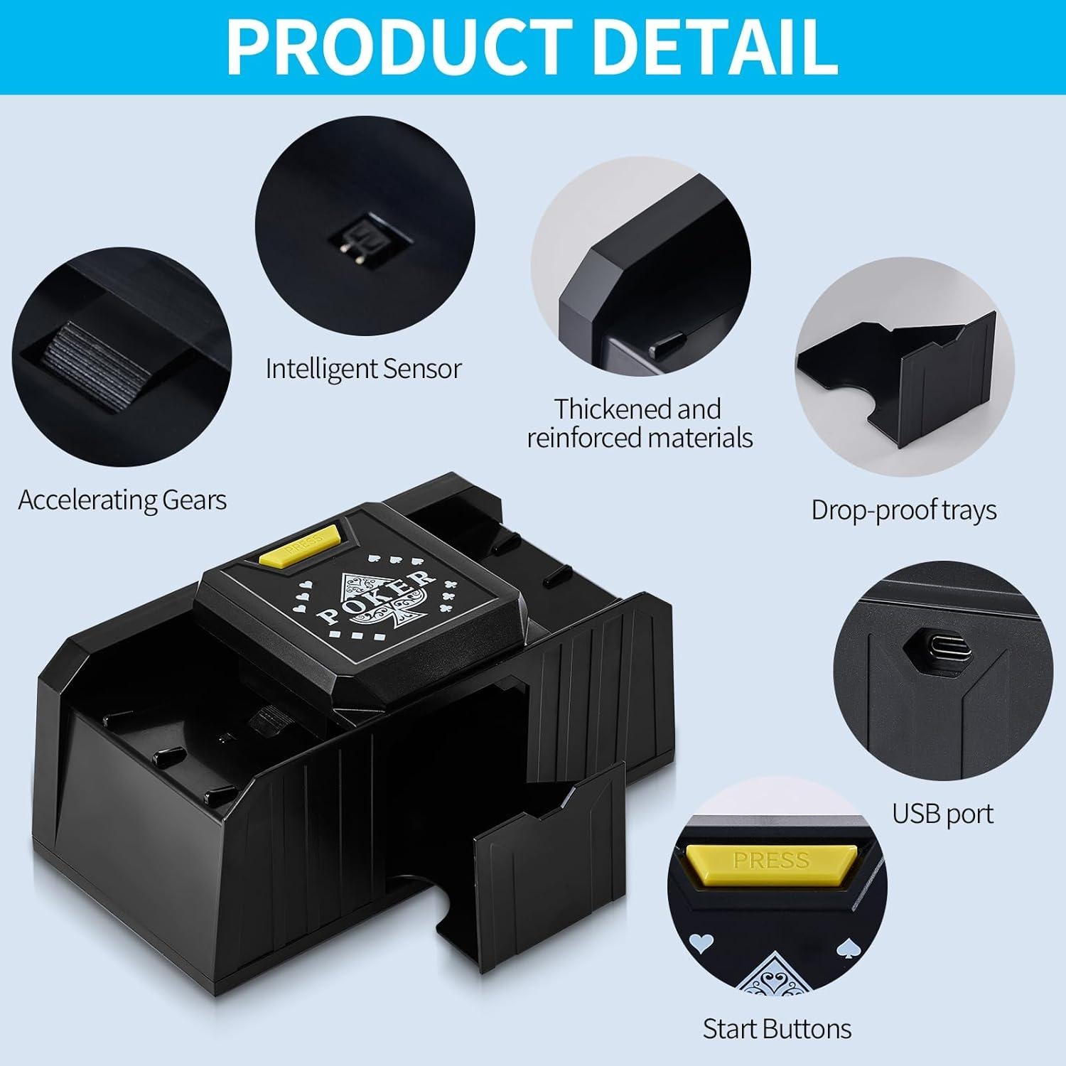 Barajador Automático de Cartas FEIERYA USB/Batería Silencioso