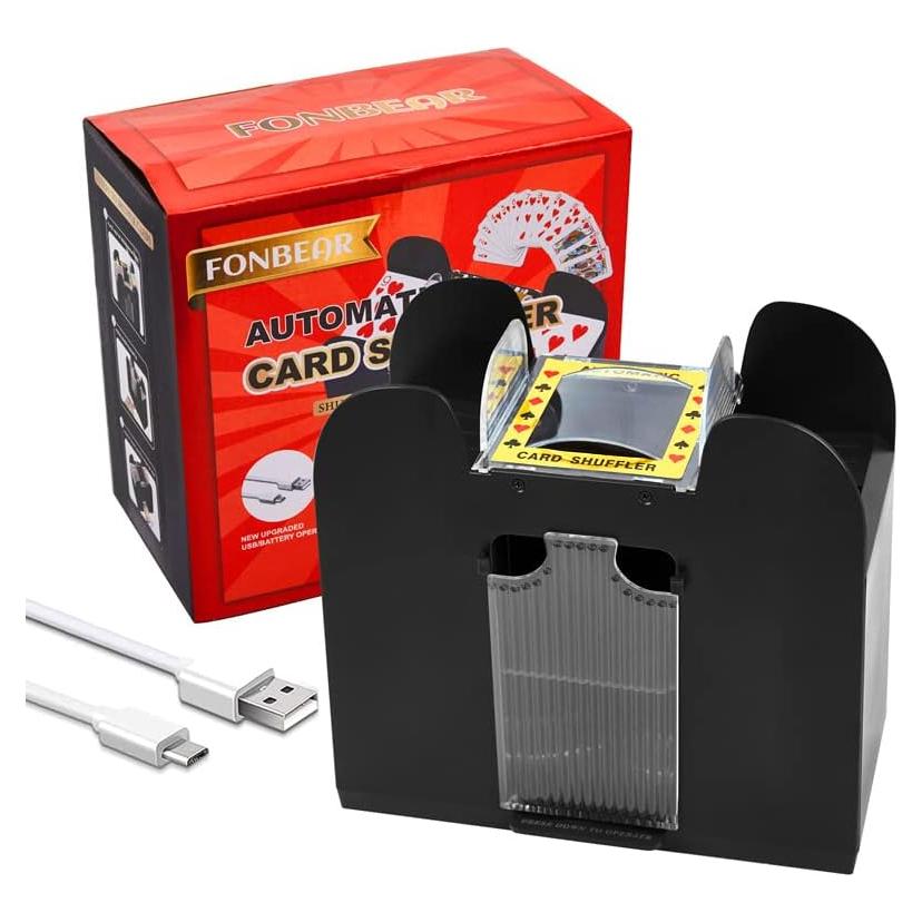 Barajador de Cartas FONBEAR Eléctrico 6 Barajas USB/Batería