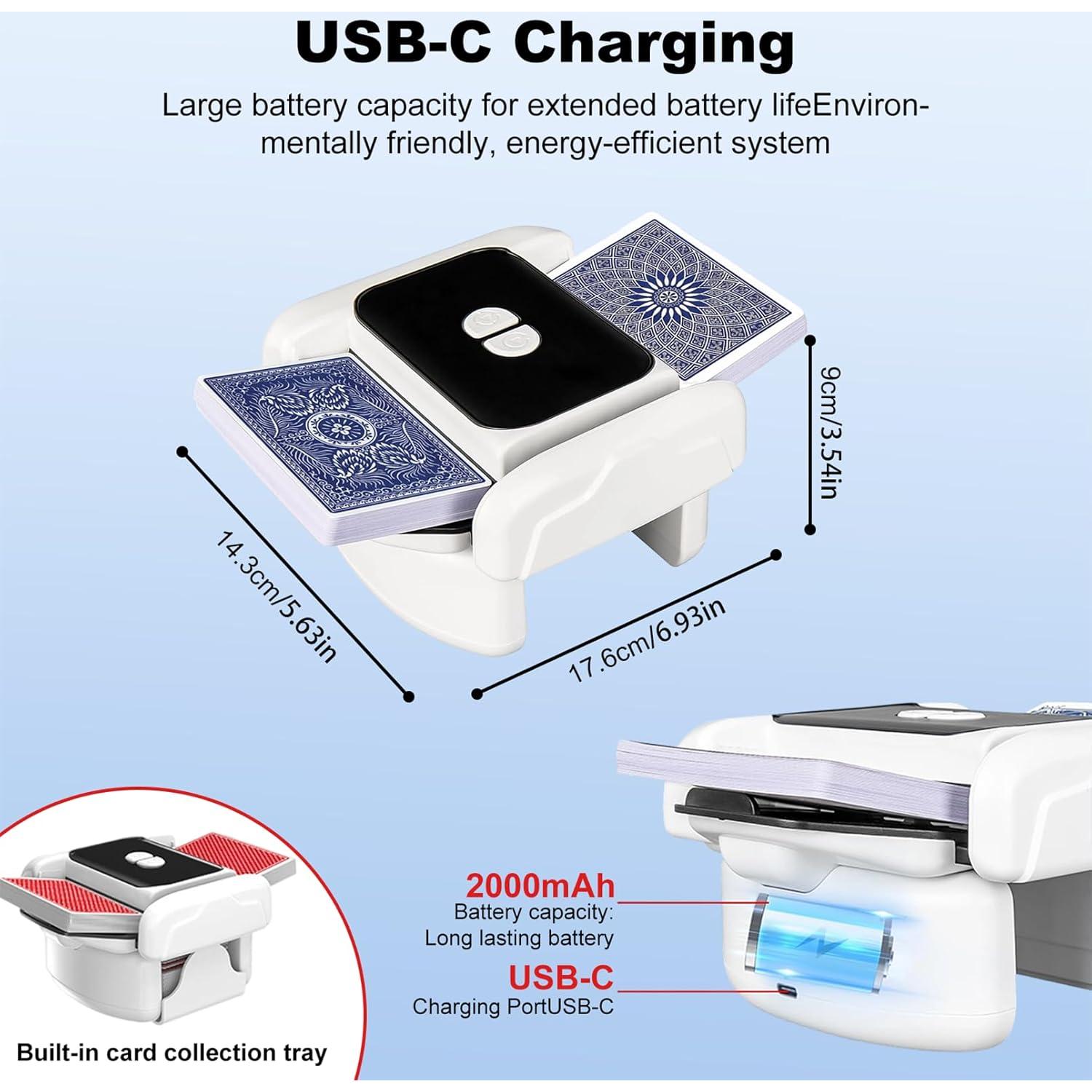 Barajador de Cartas Automático Yeelan TT06 Recargable 1-2 Barajas