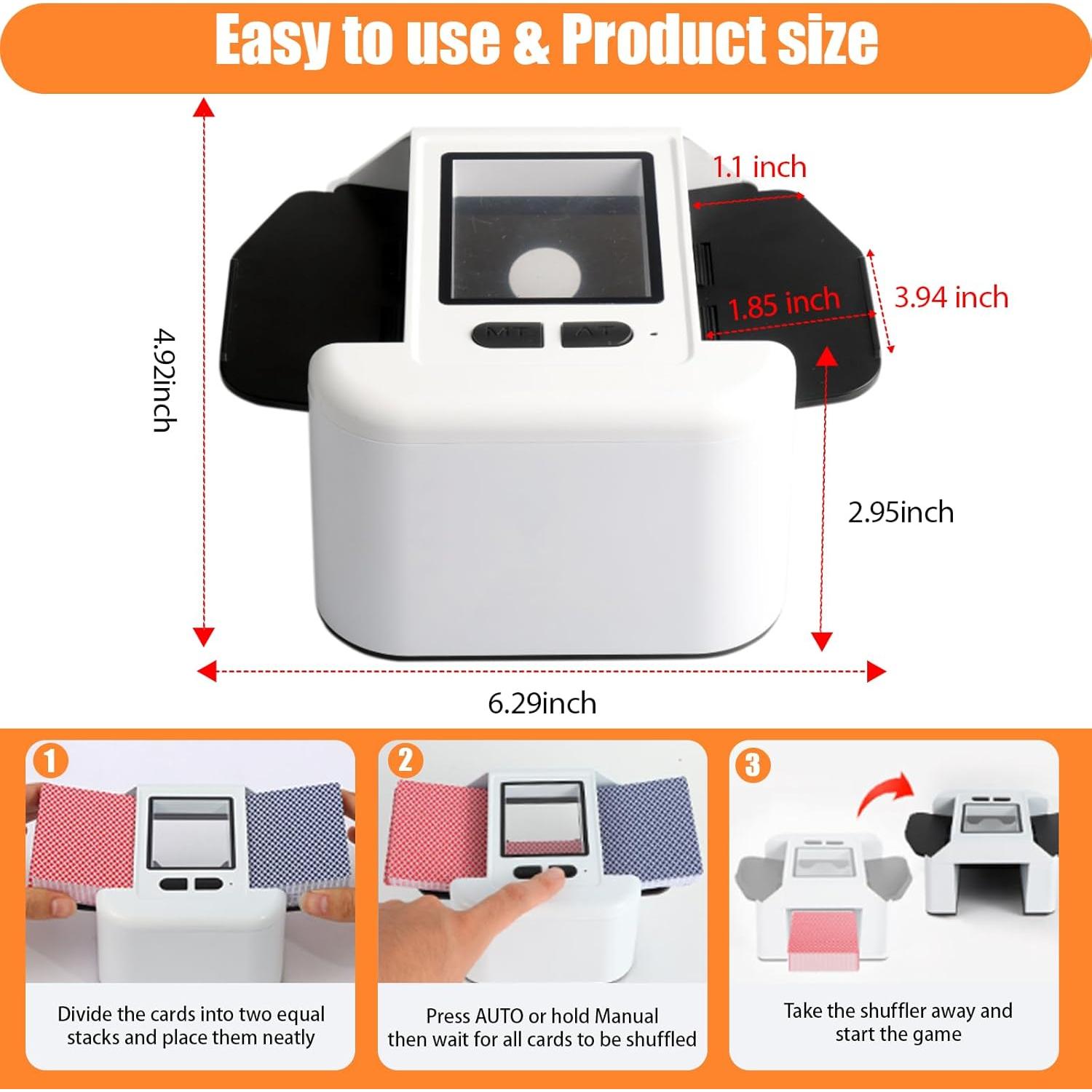 Barajador de Cartas Automático Veroral, Recargable y Silencioso