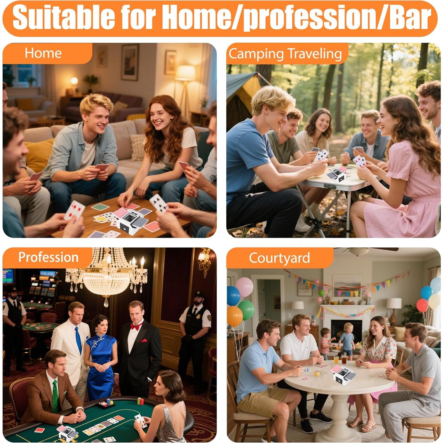 Barajador de Cartas Automático Veroral, Recargable y Silencioso