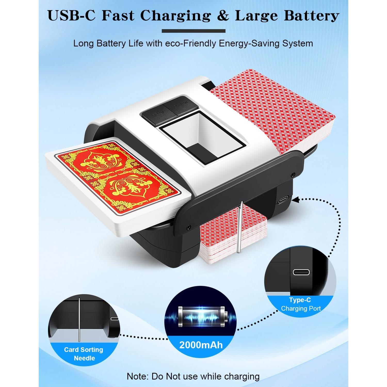 Mezclador Automático de Cartas Eiito X1 Portátil 2000mAh