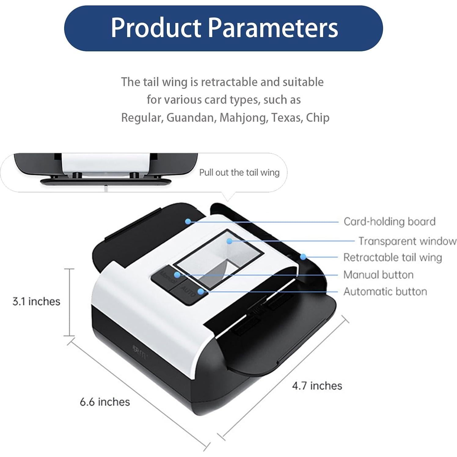 Barajador de Cartas Automático KNEBAD CMJ-X1 Portátil Bajo Ruido