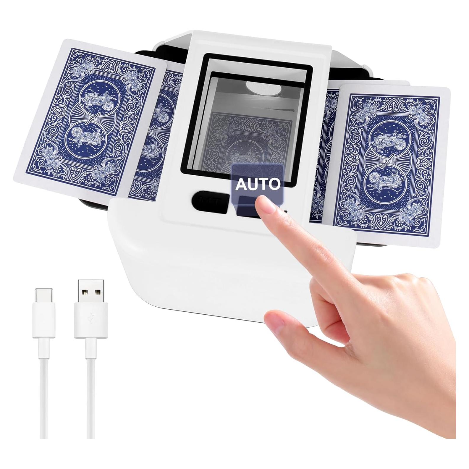 Barajador de Cartas Automático G GO . HO, Recargable, 2 Mazos