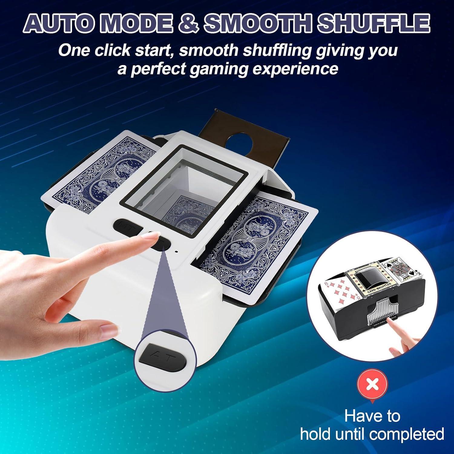 Barajador de Cartas Automático G GO . HO, Recargable, 2 Mazos