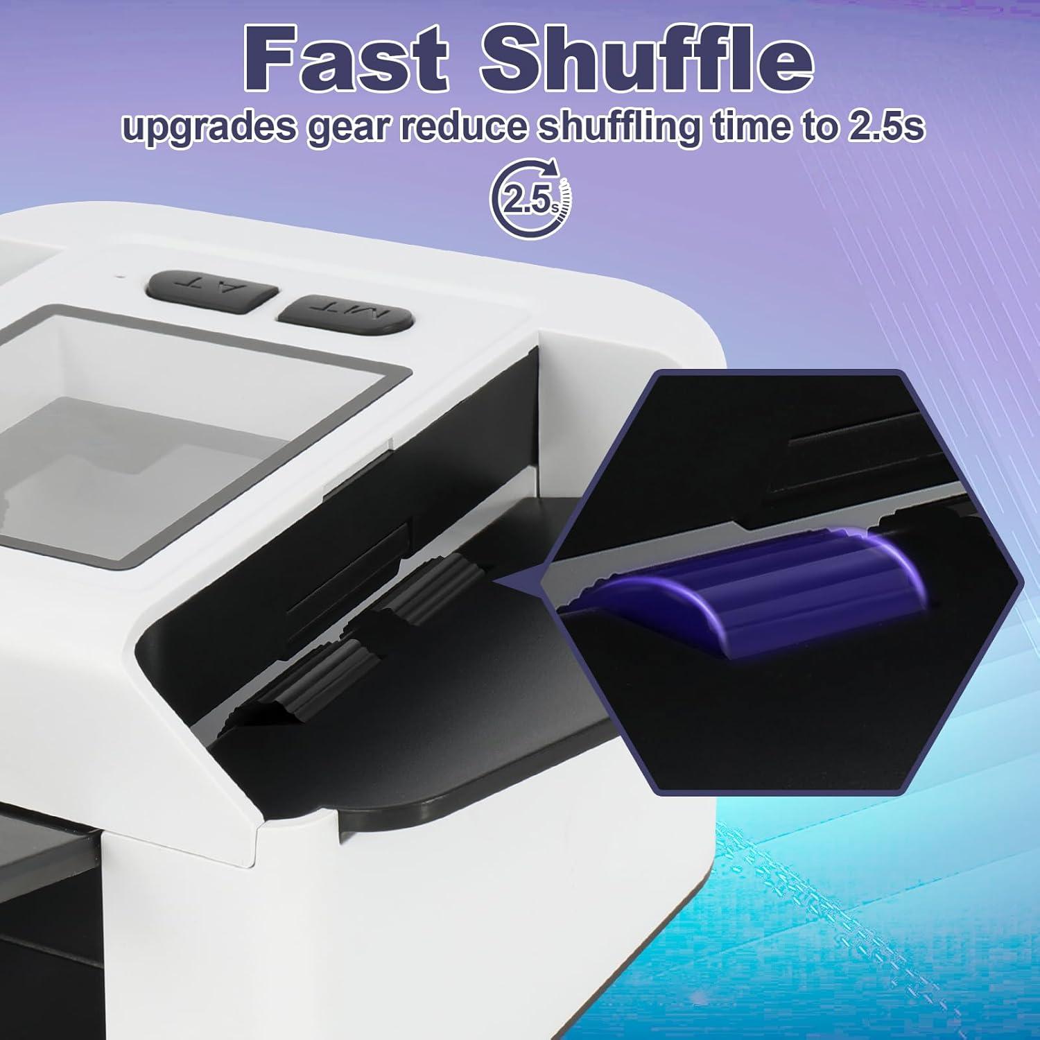 Barajador de Cartas Automático G GO . HO, Recargable, 2 Mazos