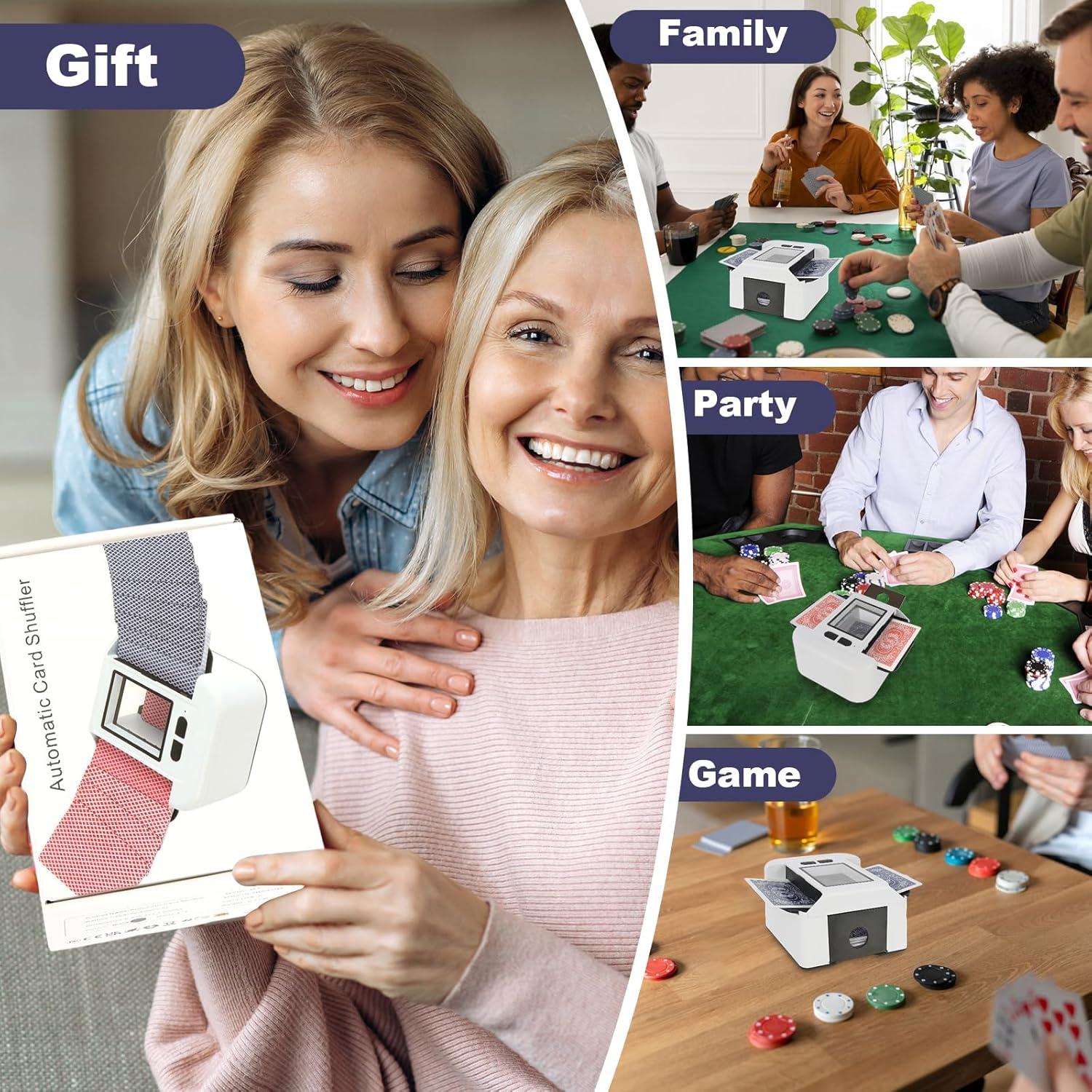 Barajador de Cartas Automático G GO . HO, Recargable, 2 Mazos