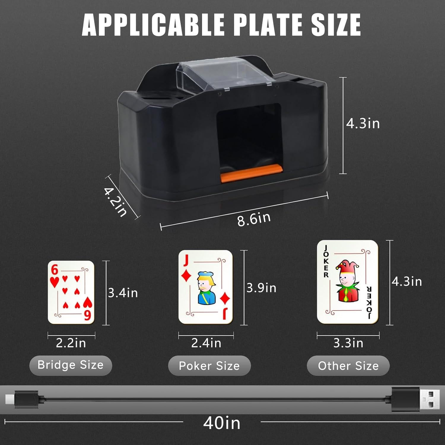 Barajador Automático de Cartas MJYP wy630, Recargable 2000 mAh