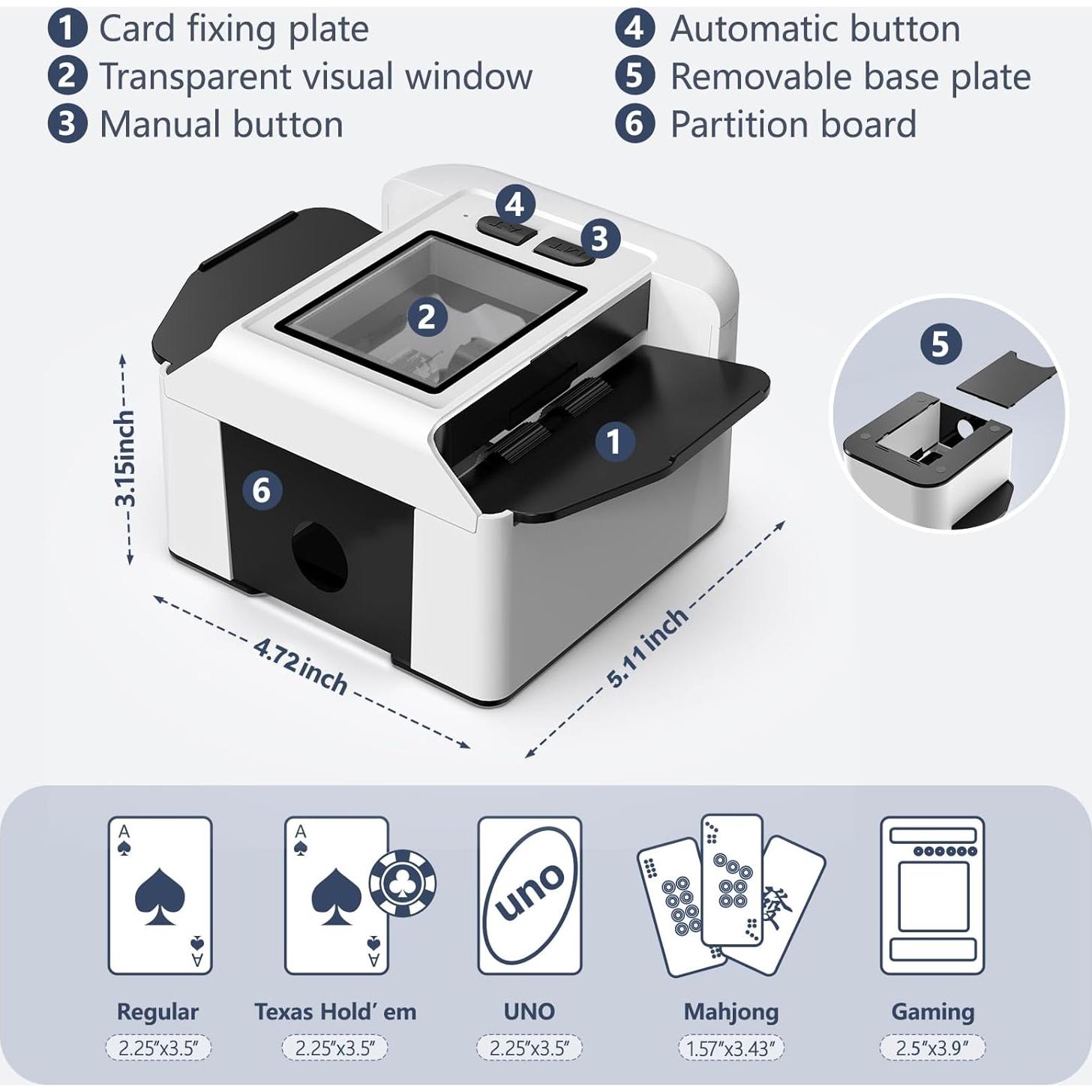 Barajador Automático de Cartas ShinePick - Eléctrico, 2000mAh