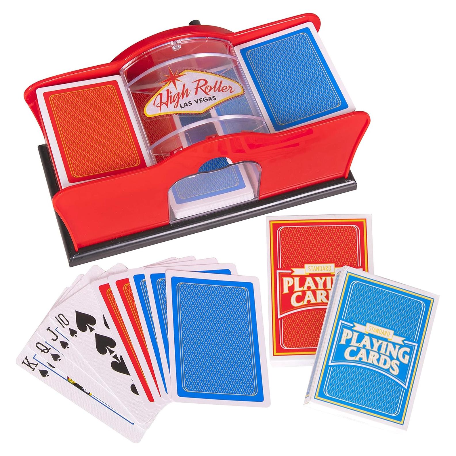Barajador de Cartas Manual Rojo | Barajador de 2 Barajas | Fácil de Usar
