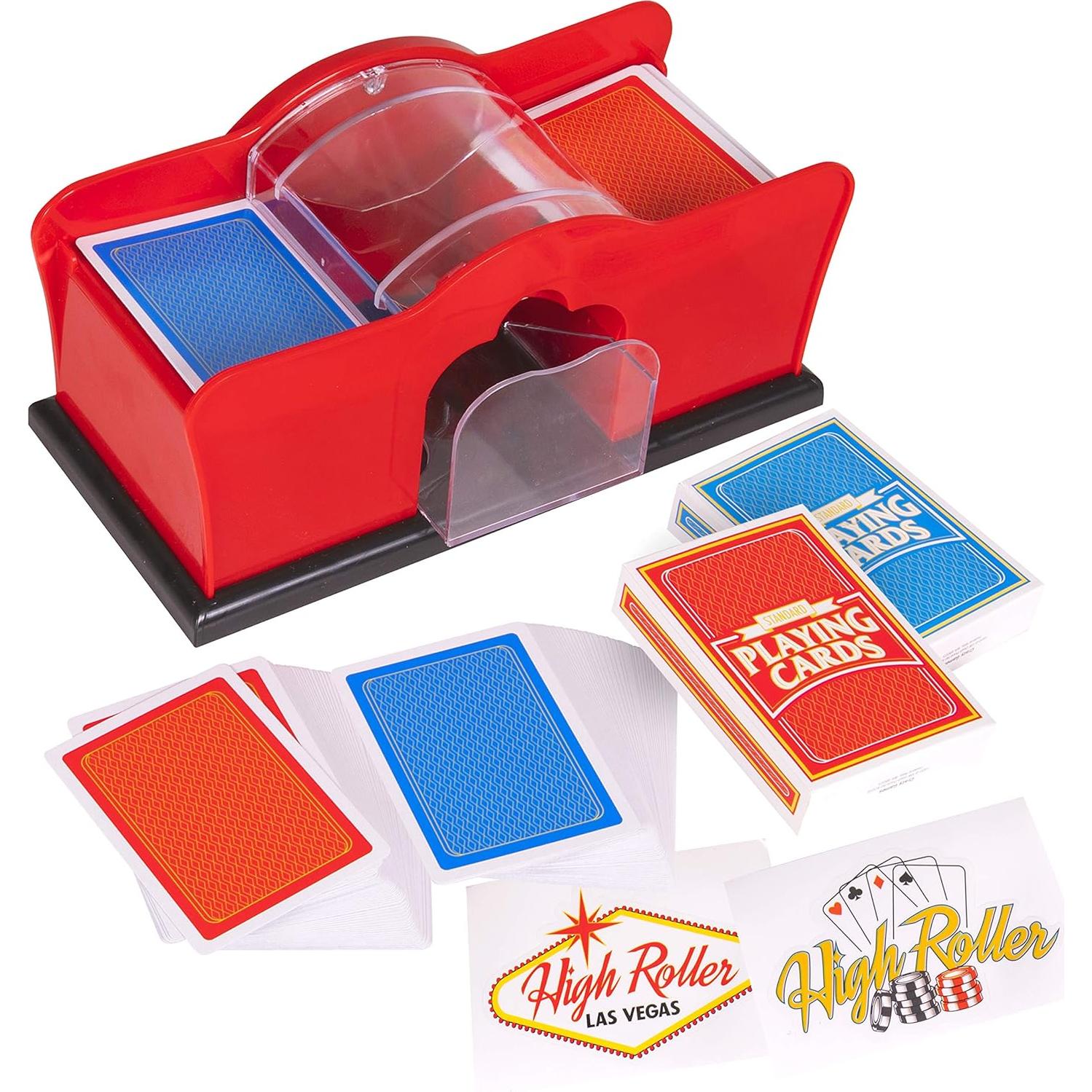 Barajador de Cartas Manual Rojo | Barajador de 2 Barajas | Fácil de Usar