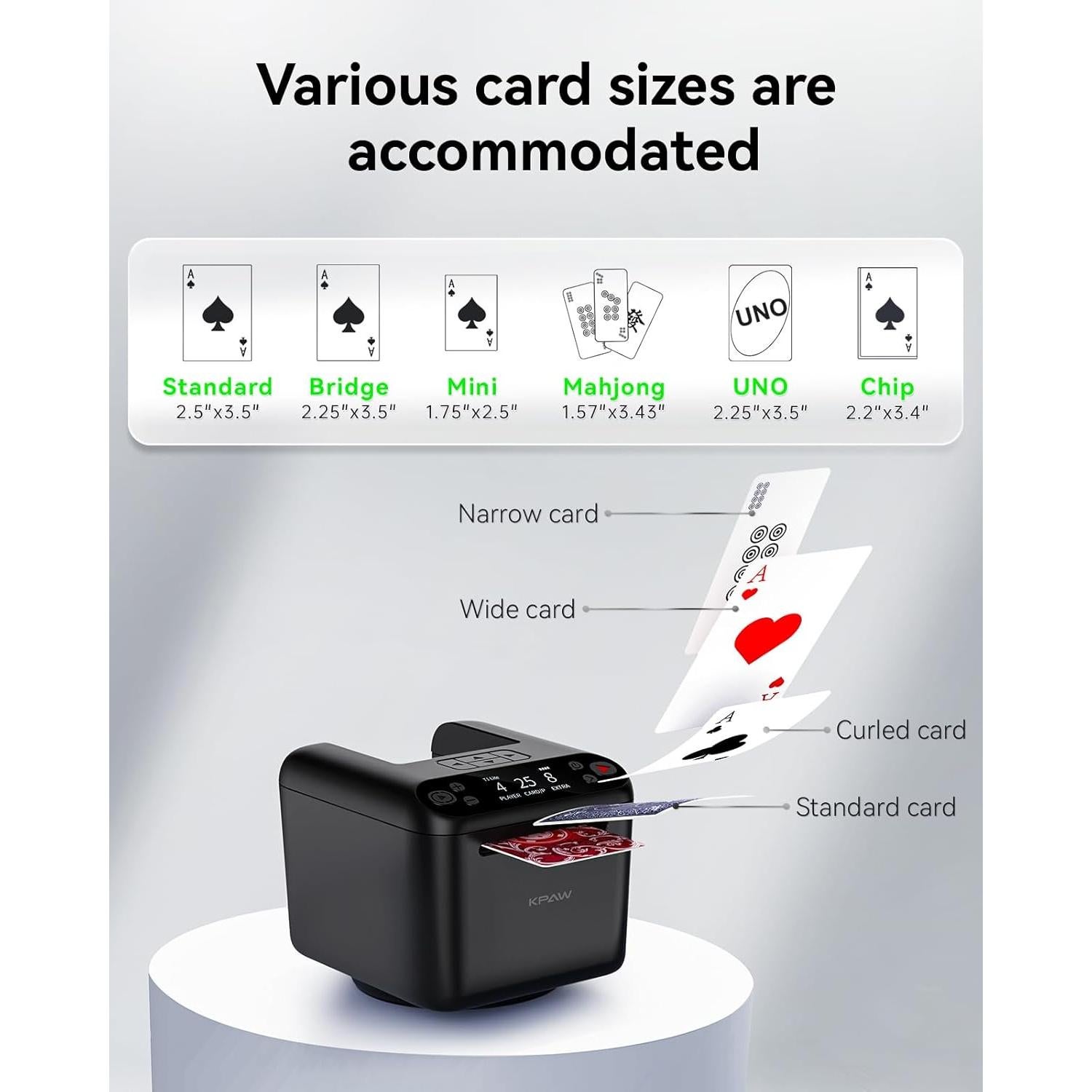 Distribuidor Automático de Cartas KPAW Negro 3 Barajas USB
