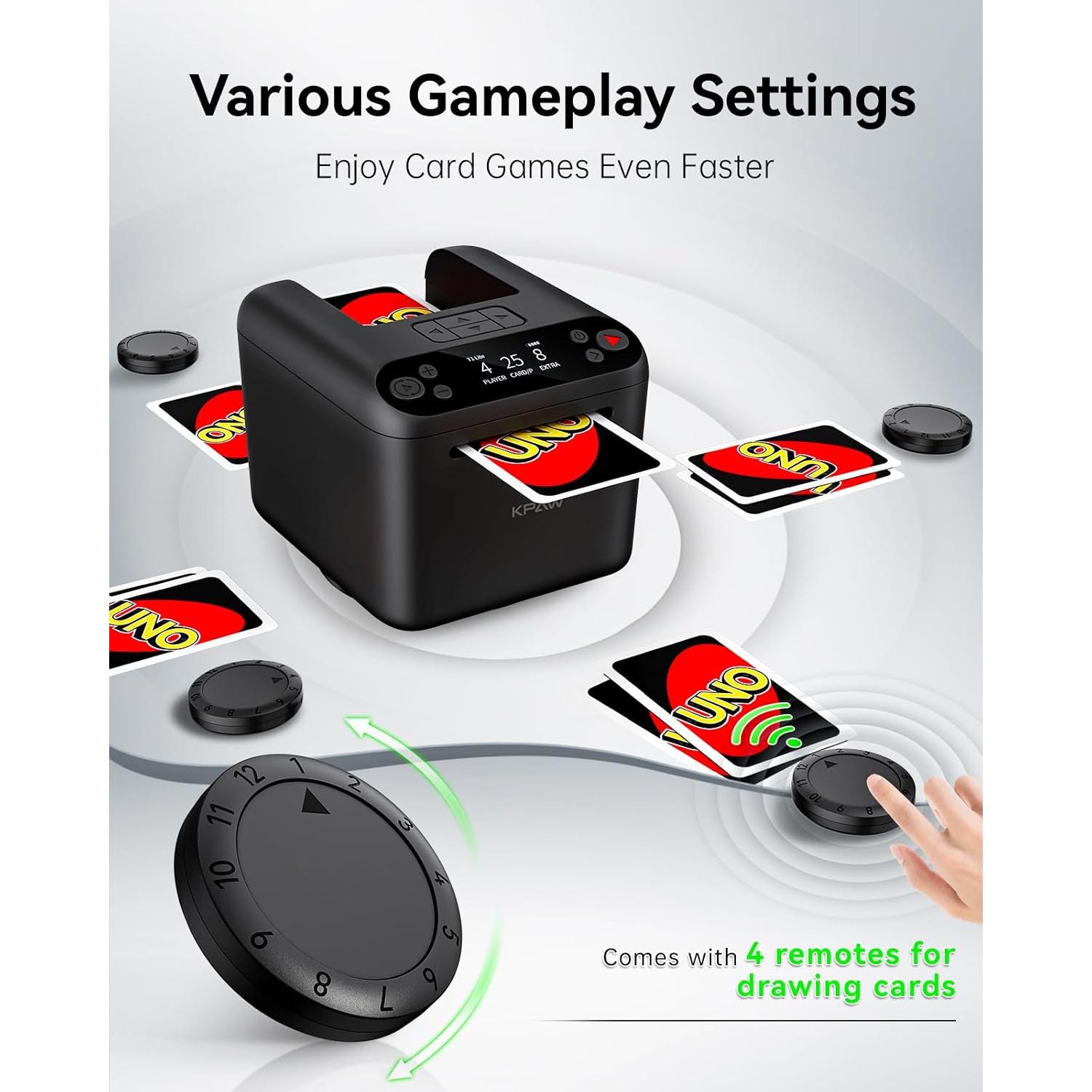 Distribuidor Automático de Cartas KPAW Negro 3 Barajas USB