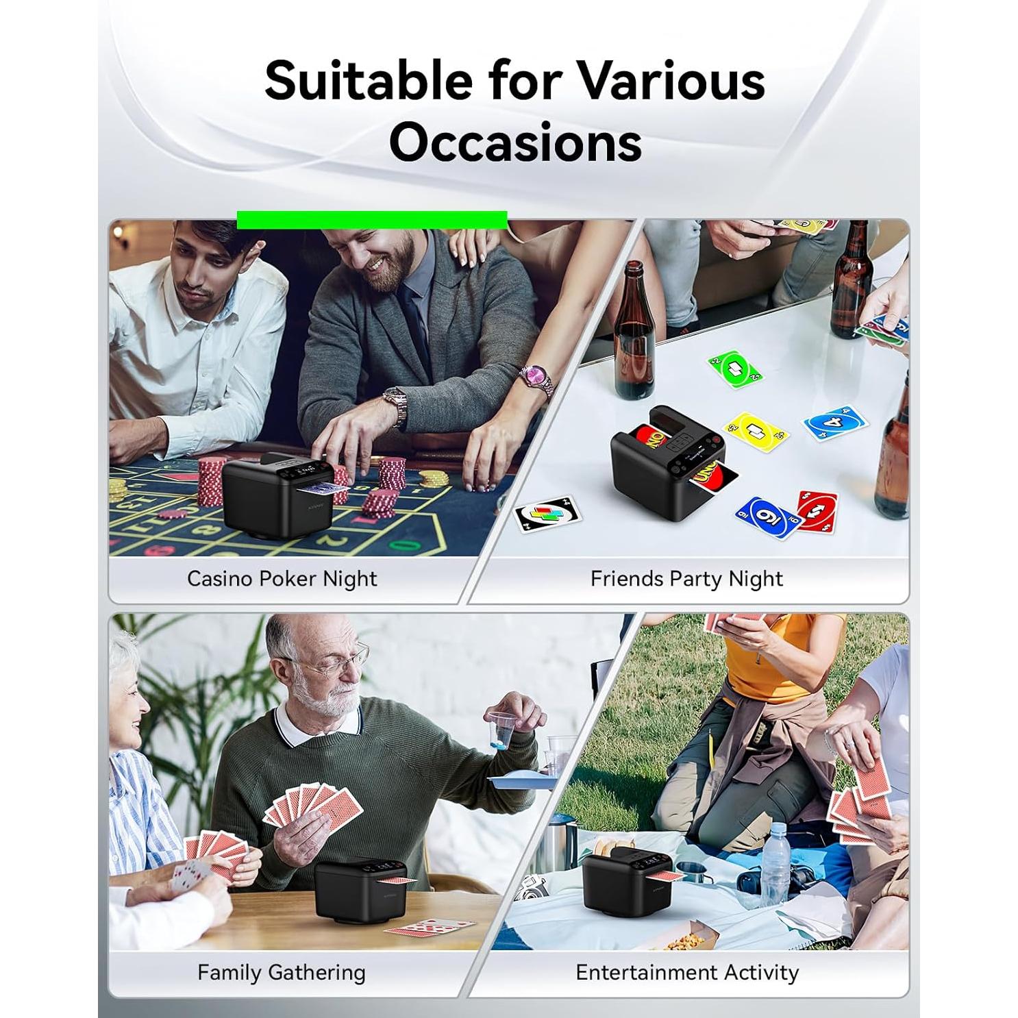 Distribuidor Automático de Cartas KPAW Negro 3 Barajas USB