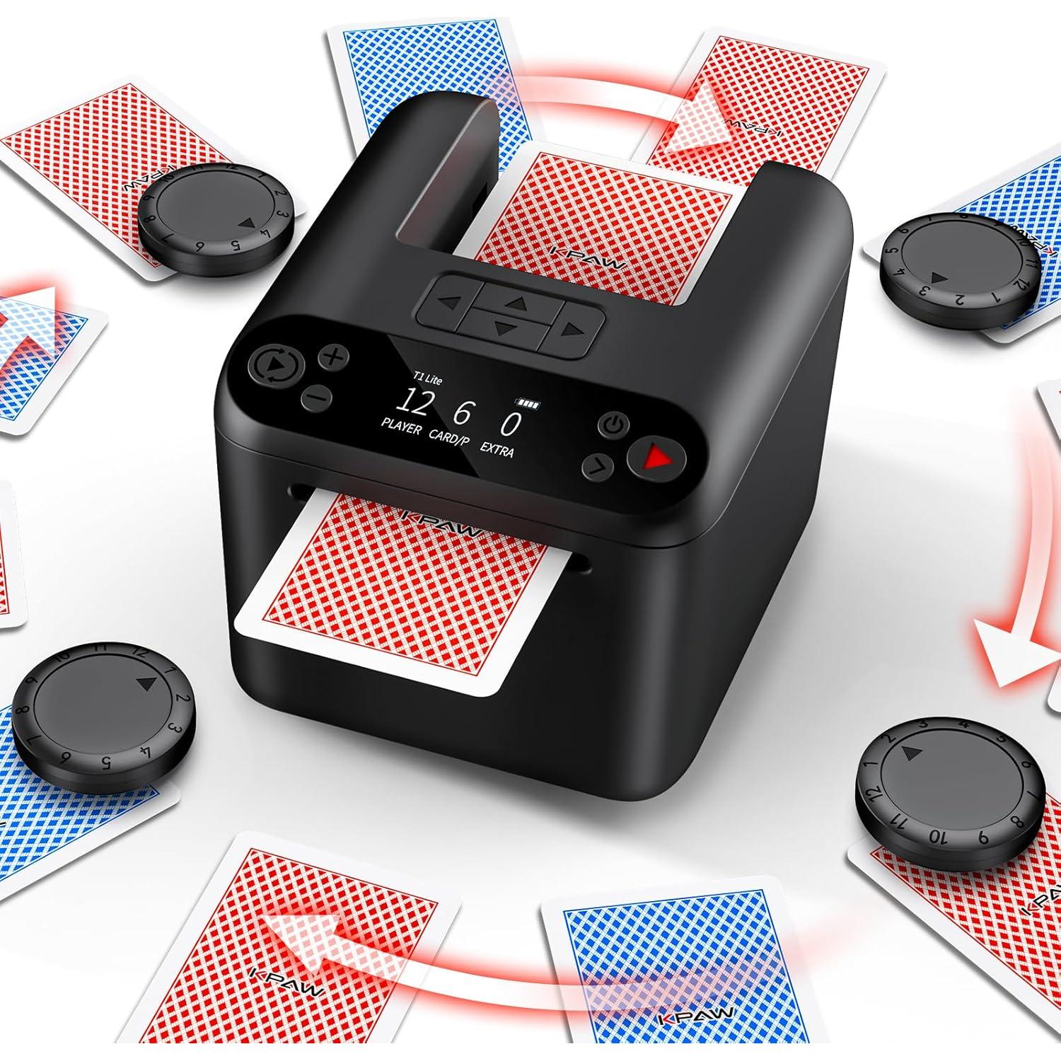 Distribuidor Automático de Cartas KPAW Negro 3 Barajas USB