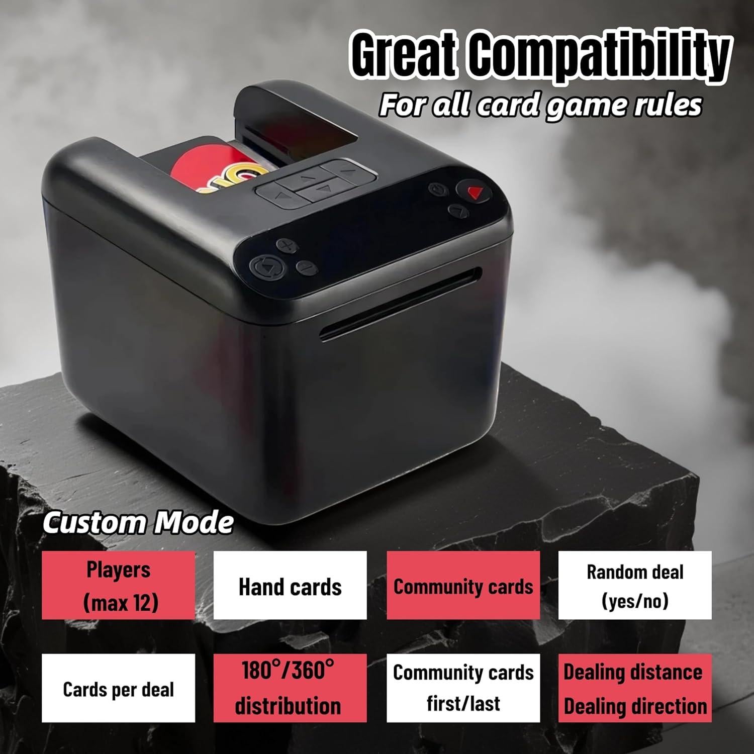 Máquina Distribuidora de Cartas Automática CUIYKAI T1, 3 Barajas, Modo Texas Hold'em