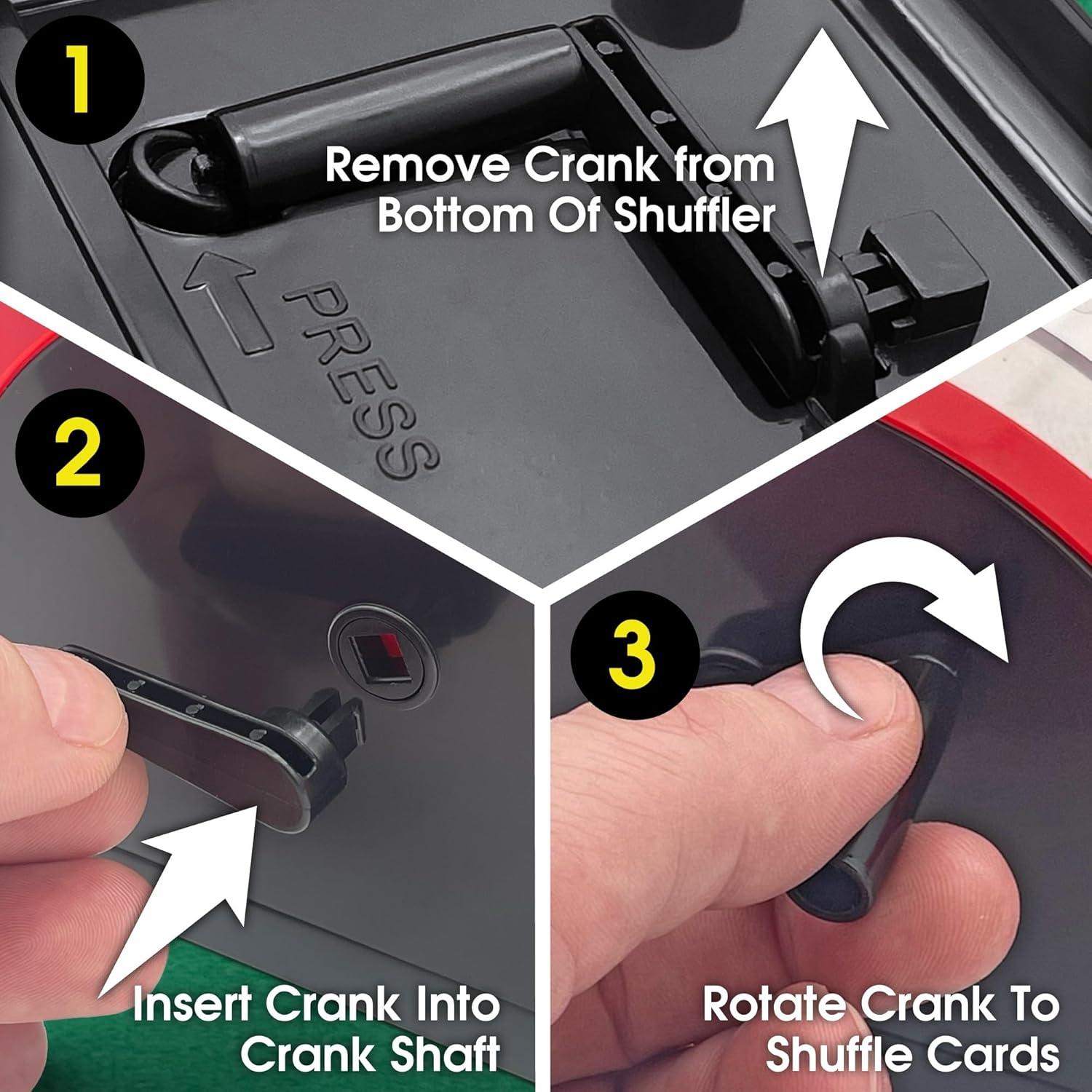 Mezclador de Cartas Manual CHH con Manivela - Silencioso y Compacto