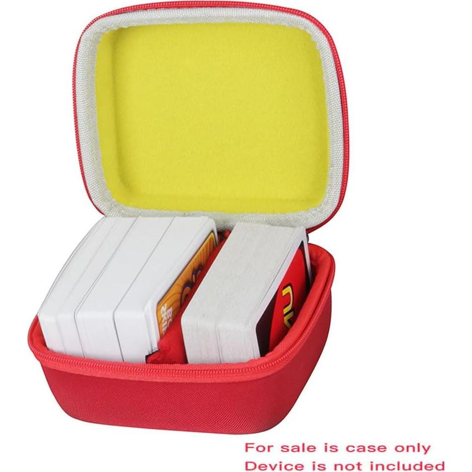 Funda Dura de Viaje Adada para Juegos de Cartas - Rojo y Amarillo