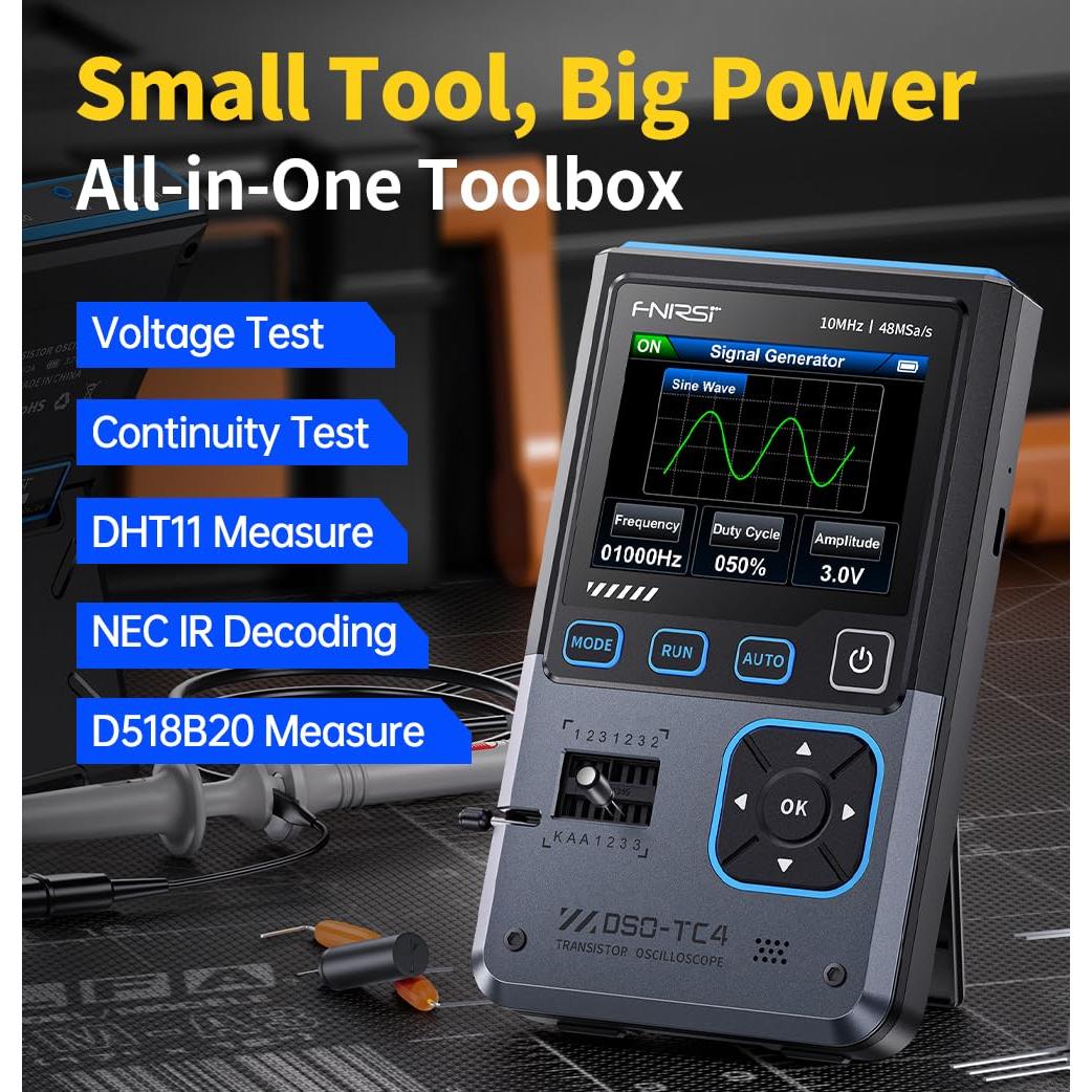 Osciloscopio Digital FNIRSI DSO-TC4 3 en 1 10MHz 48Ms/s