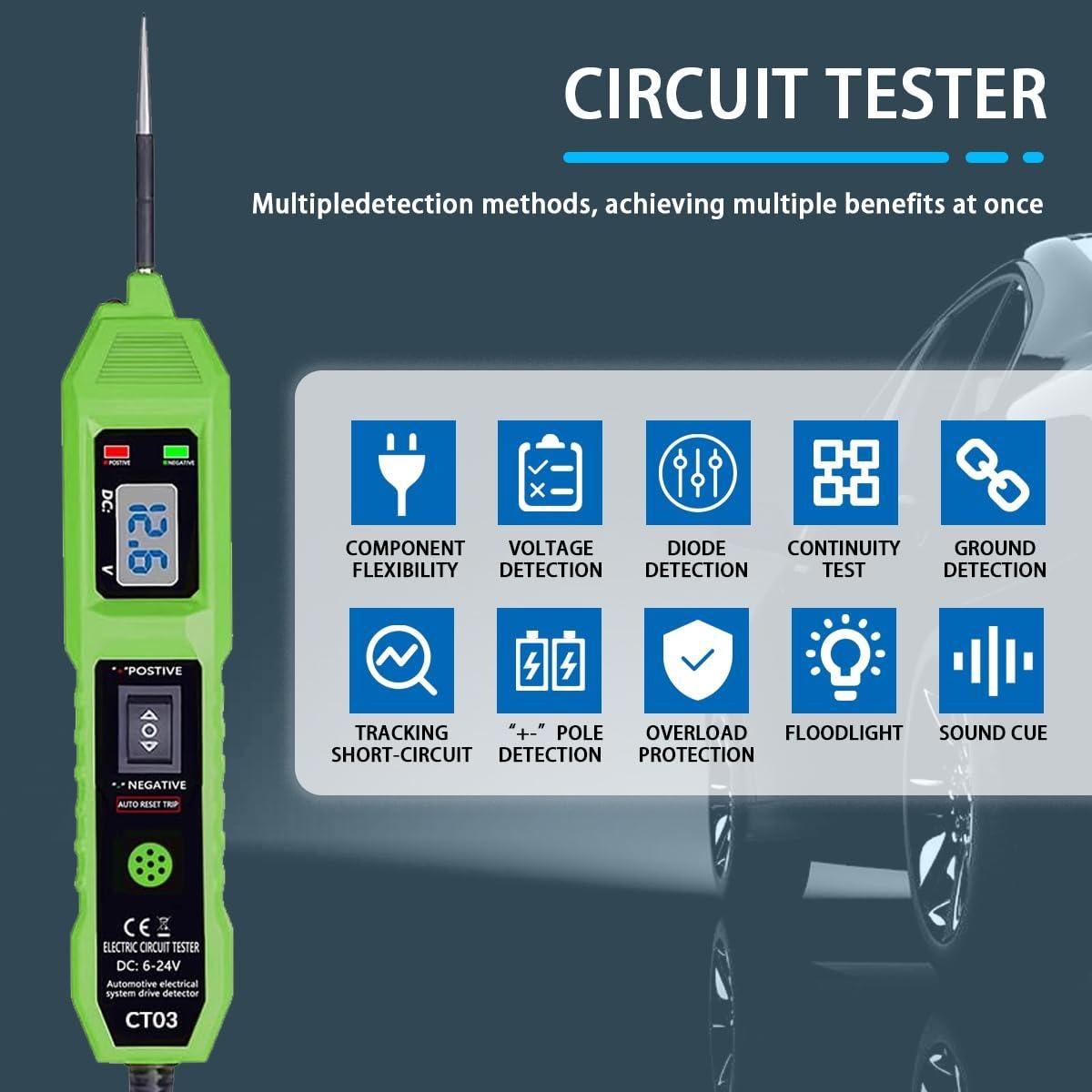 Probador de Circuito de Potencia OnReTul CT03 6-24V CC
