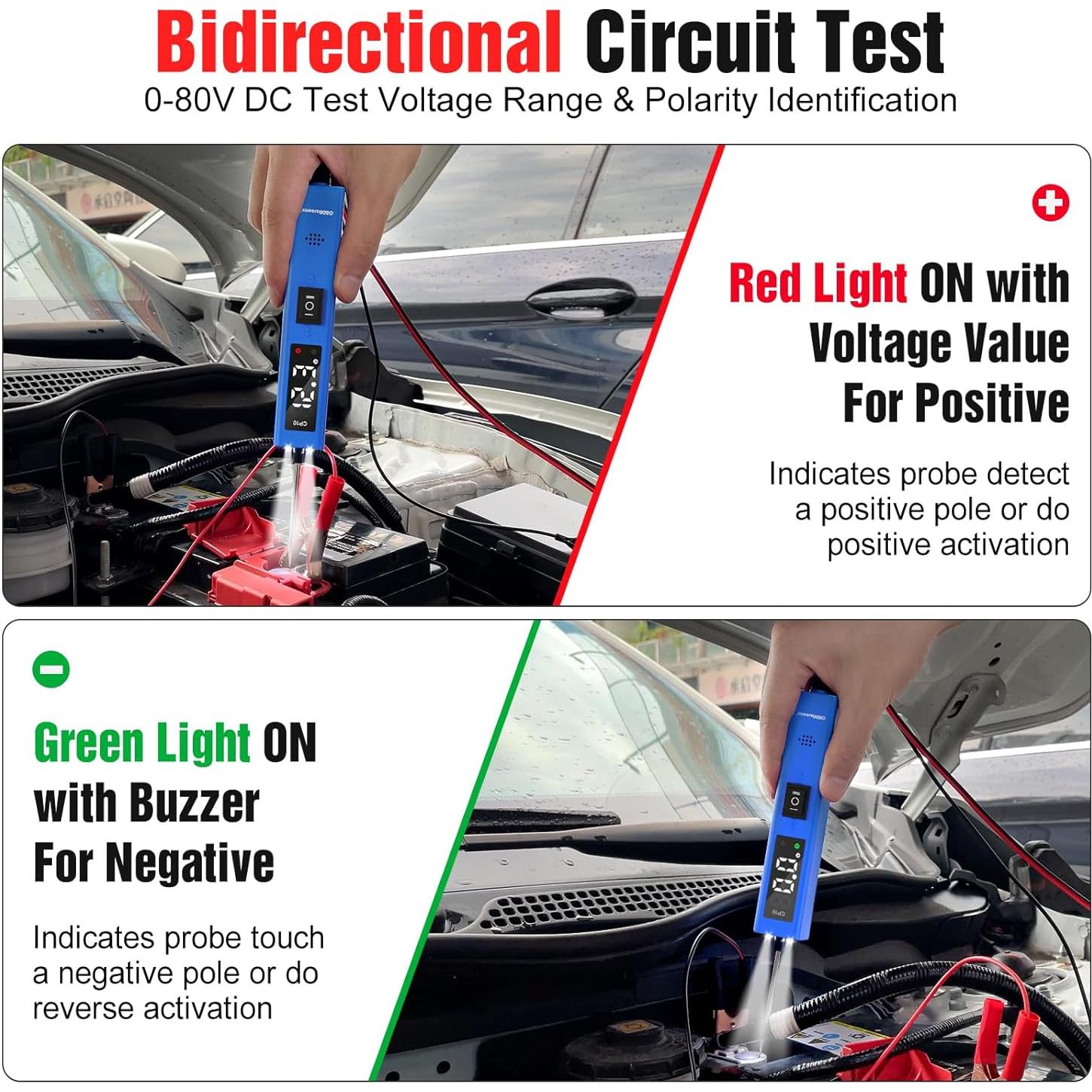 Probador de Circuito OBDResource CP10 12V-24V con Pantalla LCD