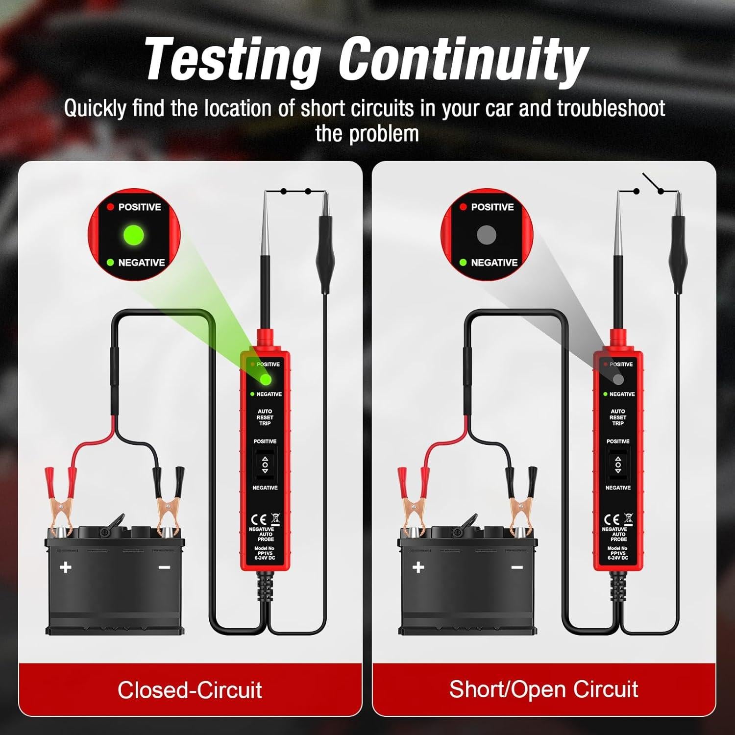 Probador de Circuito Automotriz OBDMONSTER CC0361 6V-24V DC