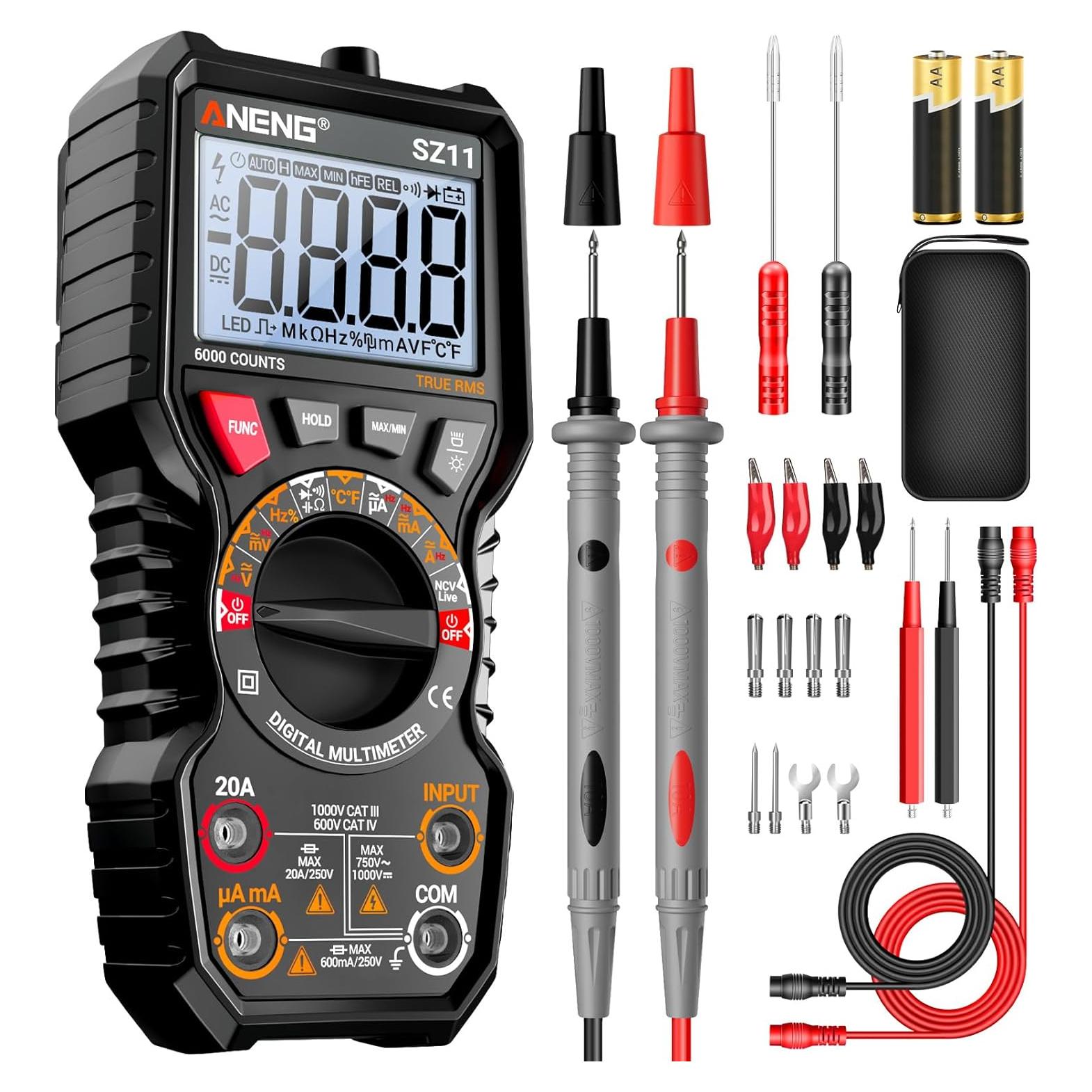 Multímetro Digital ANENG 6000 Cuentas TRMS con Imán