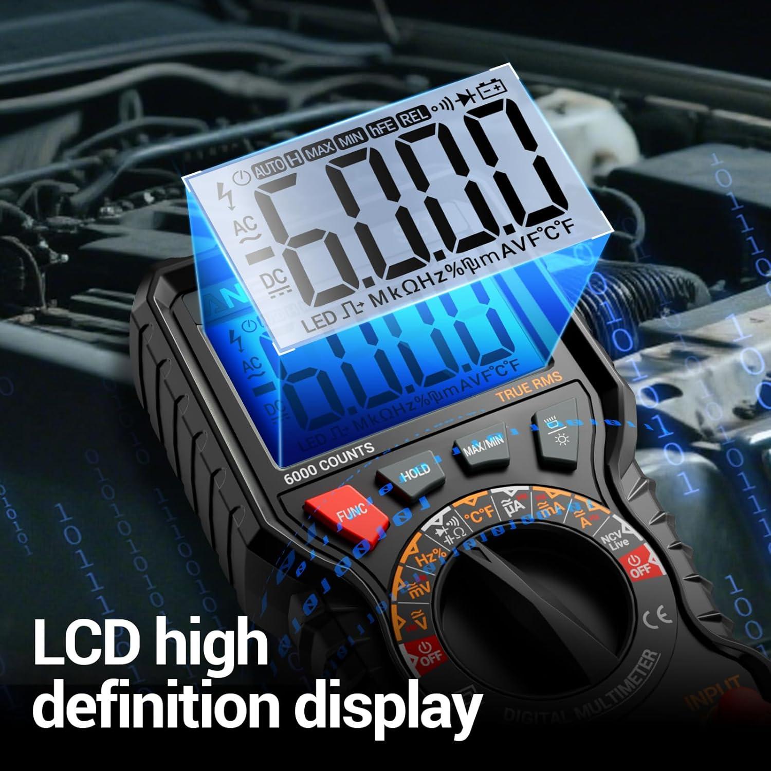 Multímetro Digital ANENG 6000 Cuentas TRMS con Imán