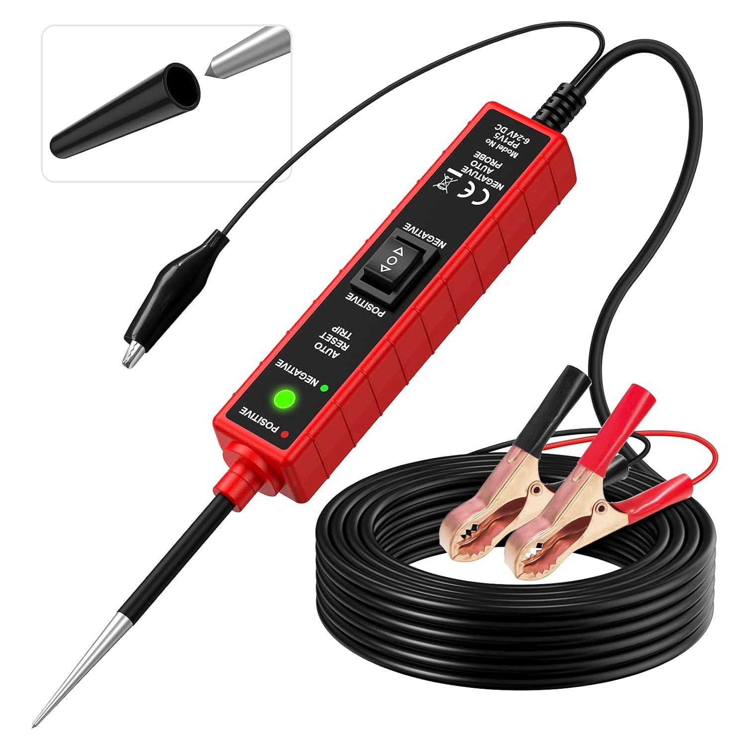 Probador de Circuito Automotriz GIVEYHOM CC0361 6-24V con Cables 4m