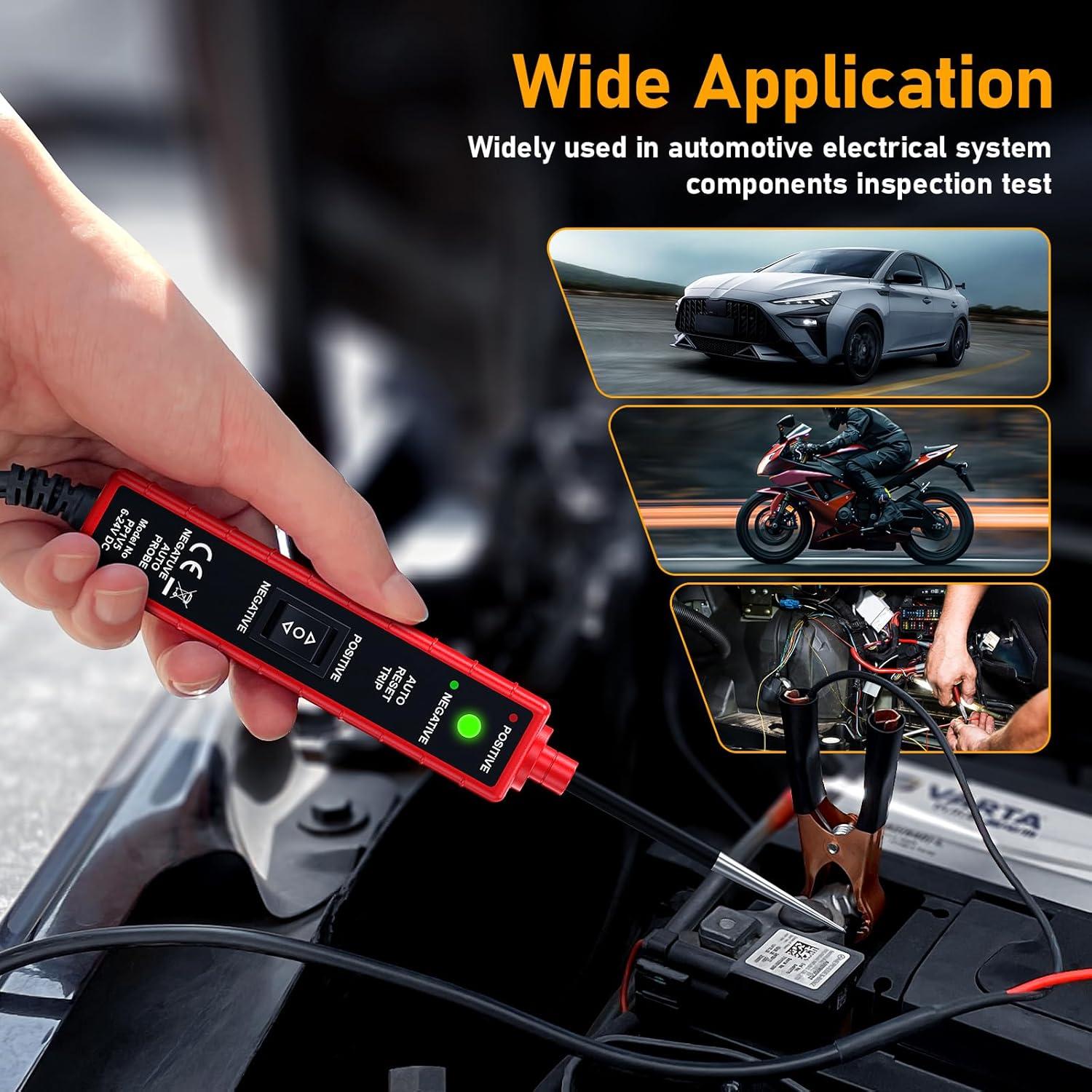 Probador de Circuito Automotriz GIVEYHOM CC0361 6-24V con Cables 4m