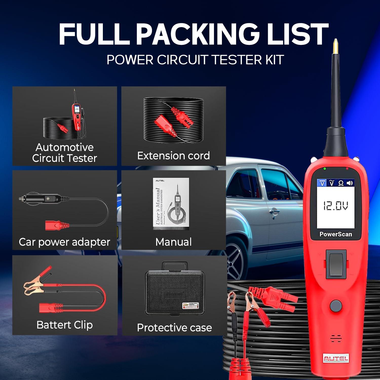 Autel PowerScan PS100 Probador de Circuito 12V 24V 6.1m